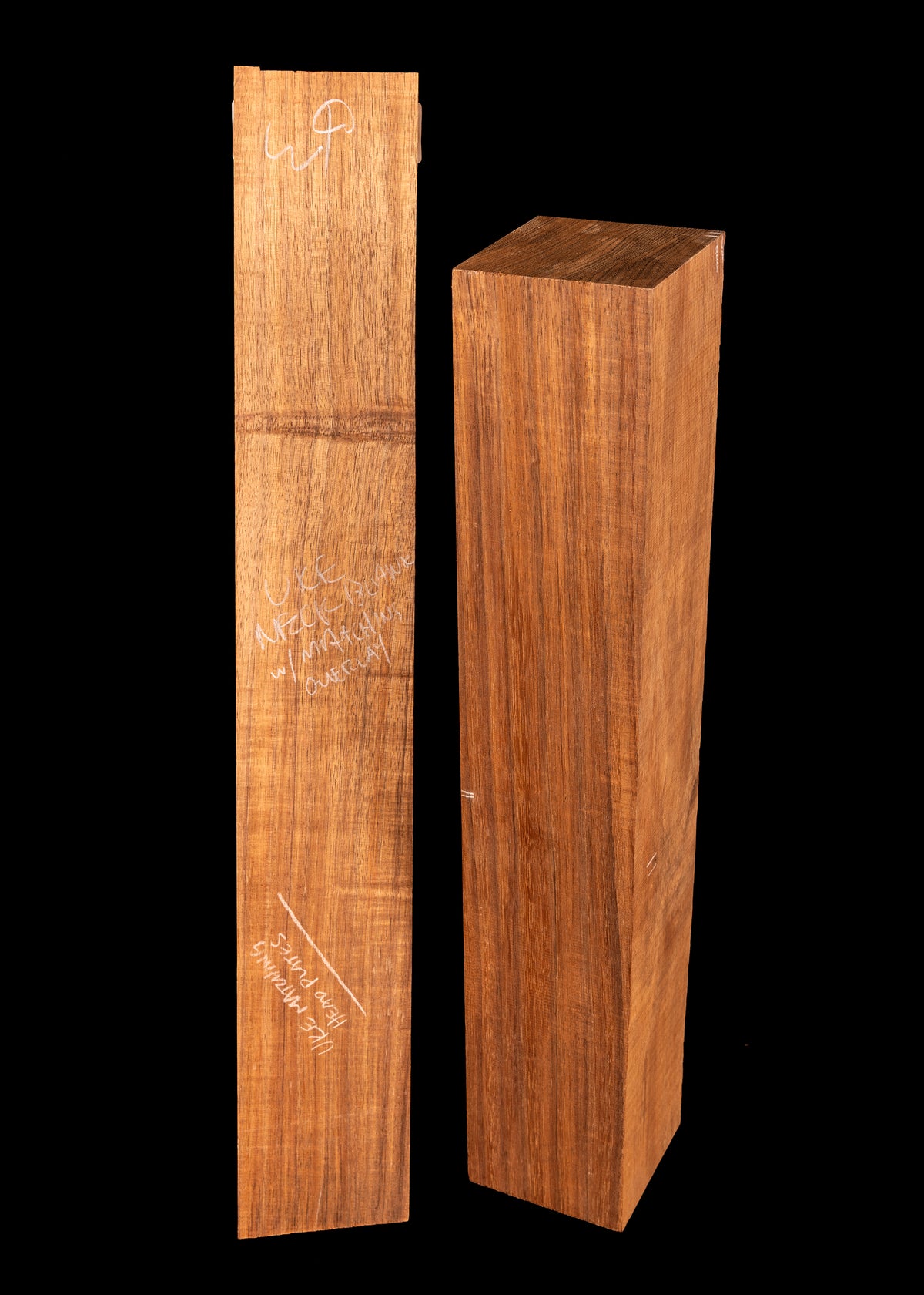 Koa Ukulele Neck Blank w/ Matching Overlay 03