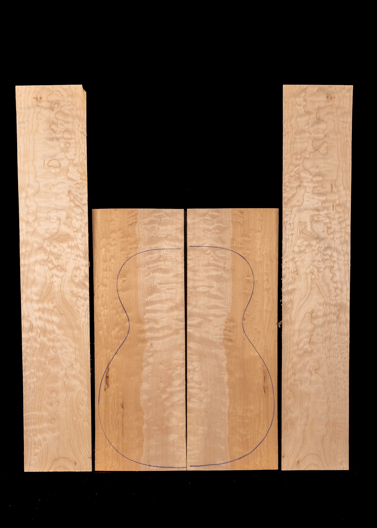 Quilted Maple Acoustic Guitar Back and Sides Set 06