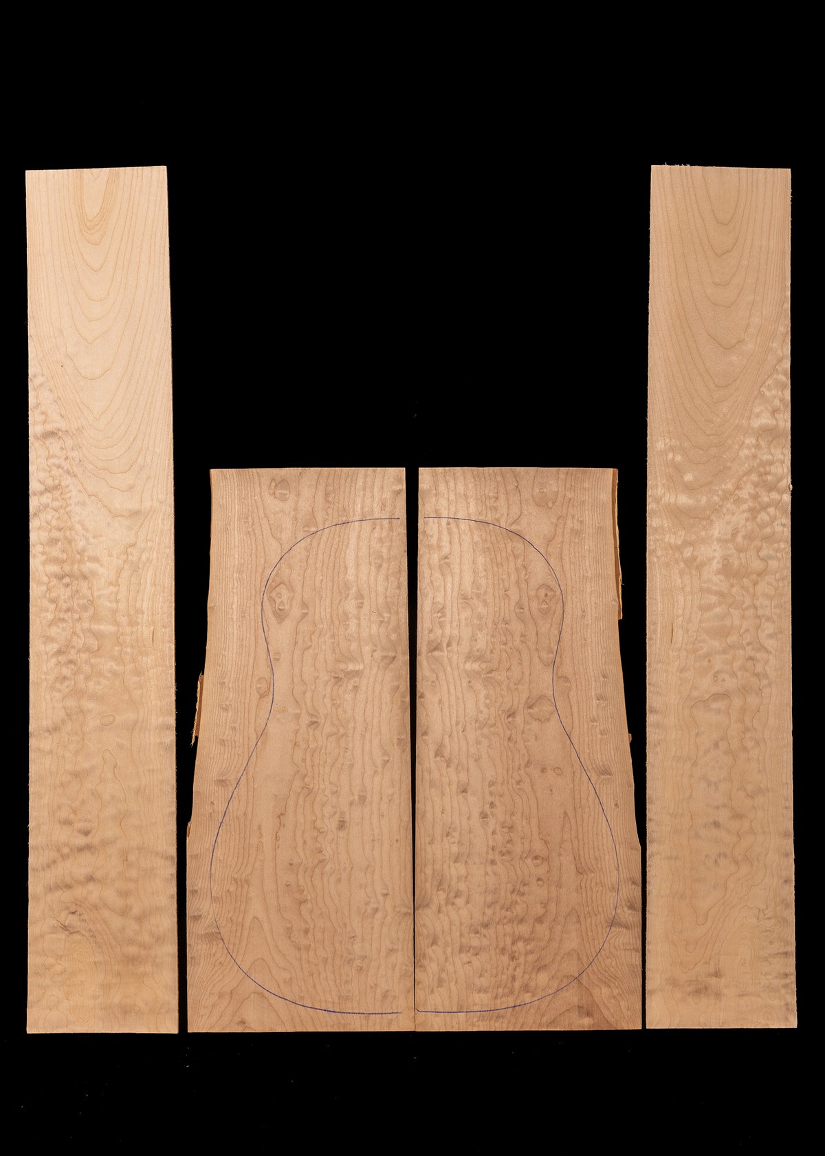 Quilted Maple Acoustic Guitar Back and Sides Set 07