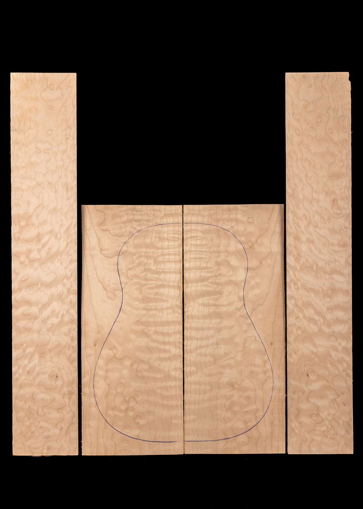 Quilted Maple Acoustic Guitar Back and Sides Set 08