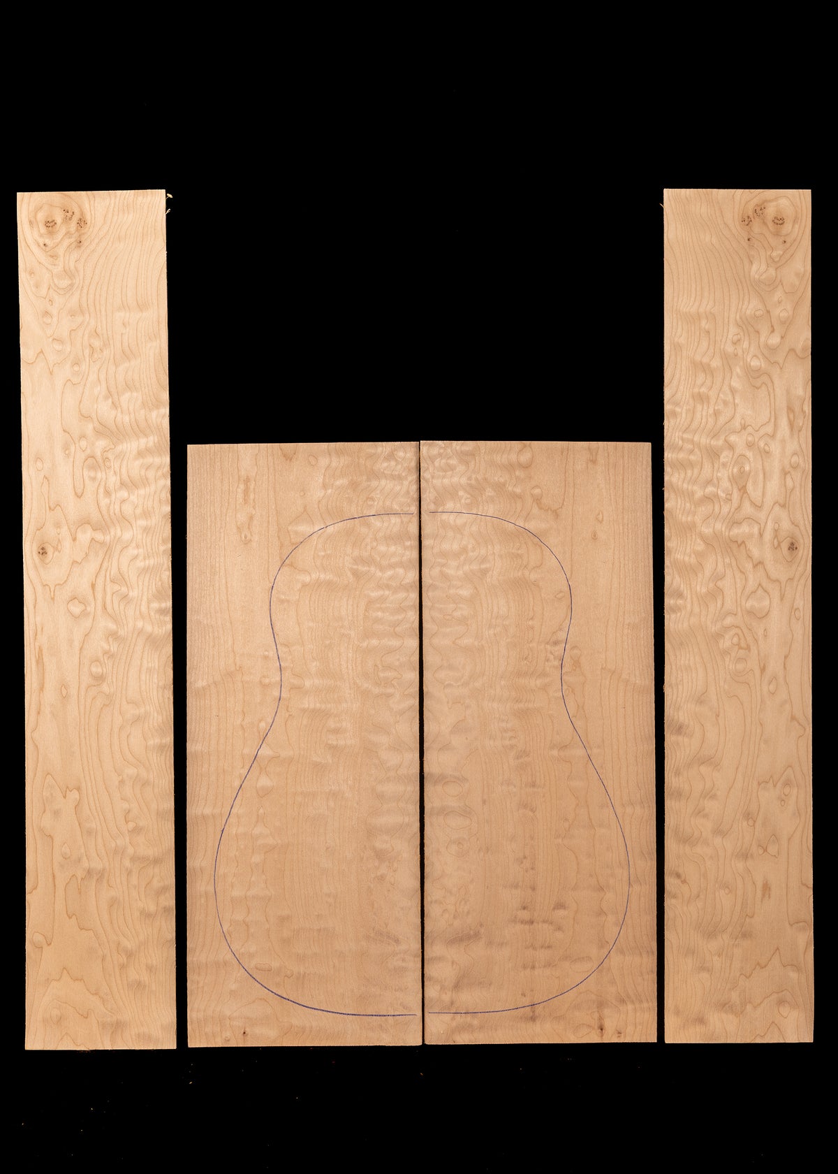 Quilted Maple Acoustic Guitar Back and Sides Set 09