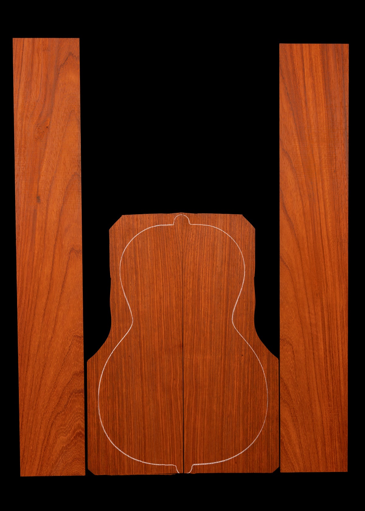 African Padauk Acoustic Guitar Back and Sides Set 10