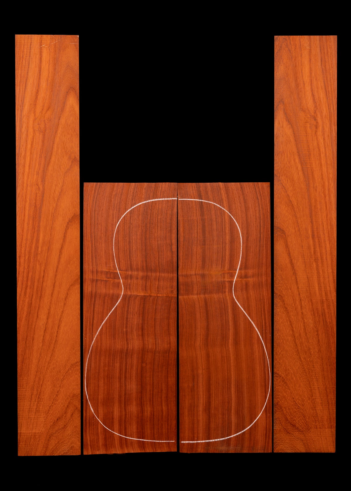 African Padauk Acoustic Guitar Back and Sides Set 11