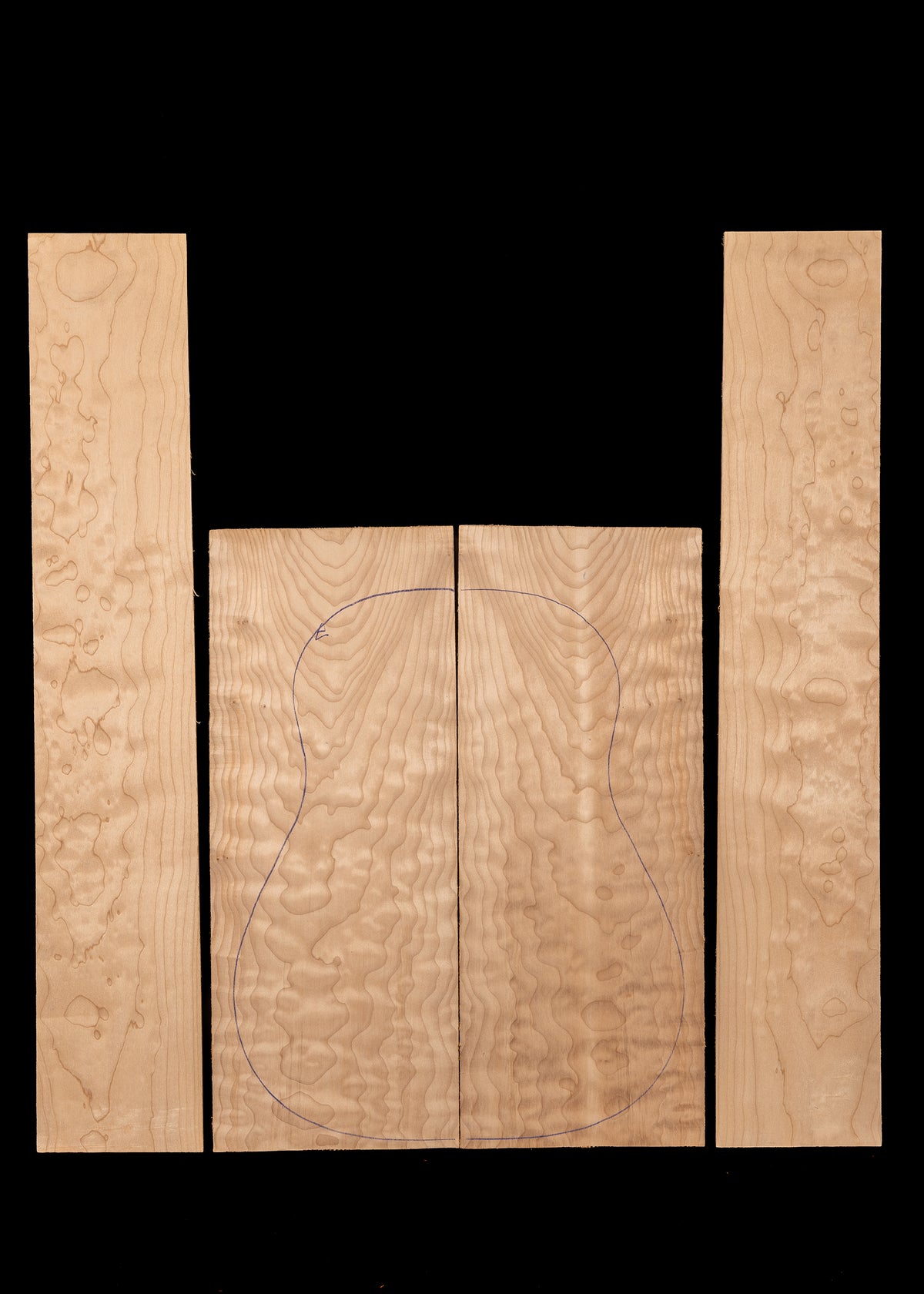 Quilted Maple Acoustic Guitar Back and Sides Set 11