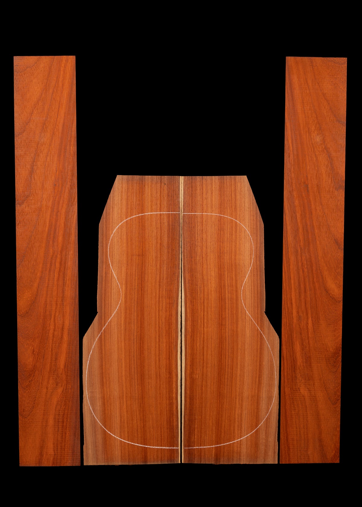 African Padauk Acoustic Guitar Back and Sides Set 12