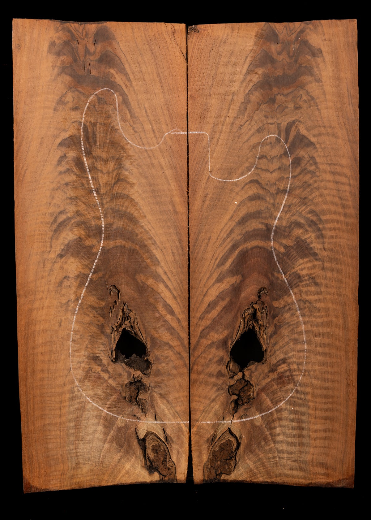 Claro Walnut Epoxy Fill Bass/Electric Guitar Drop Top 12