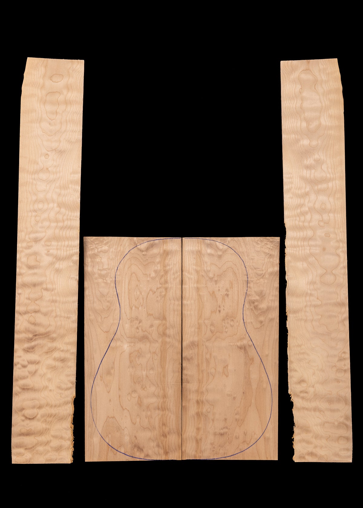 Quilted Maple Acoustic Guitar Back and Sides Set 12
