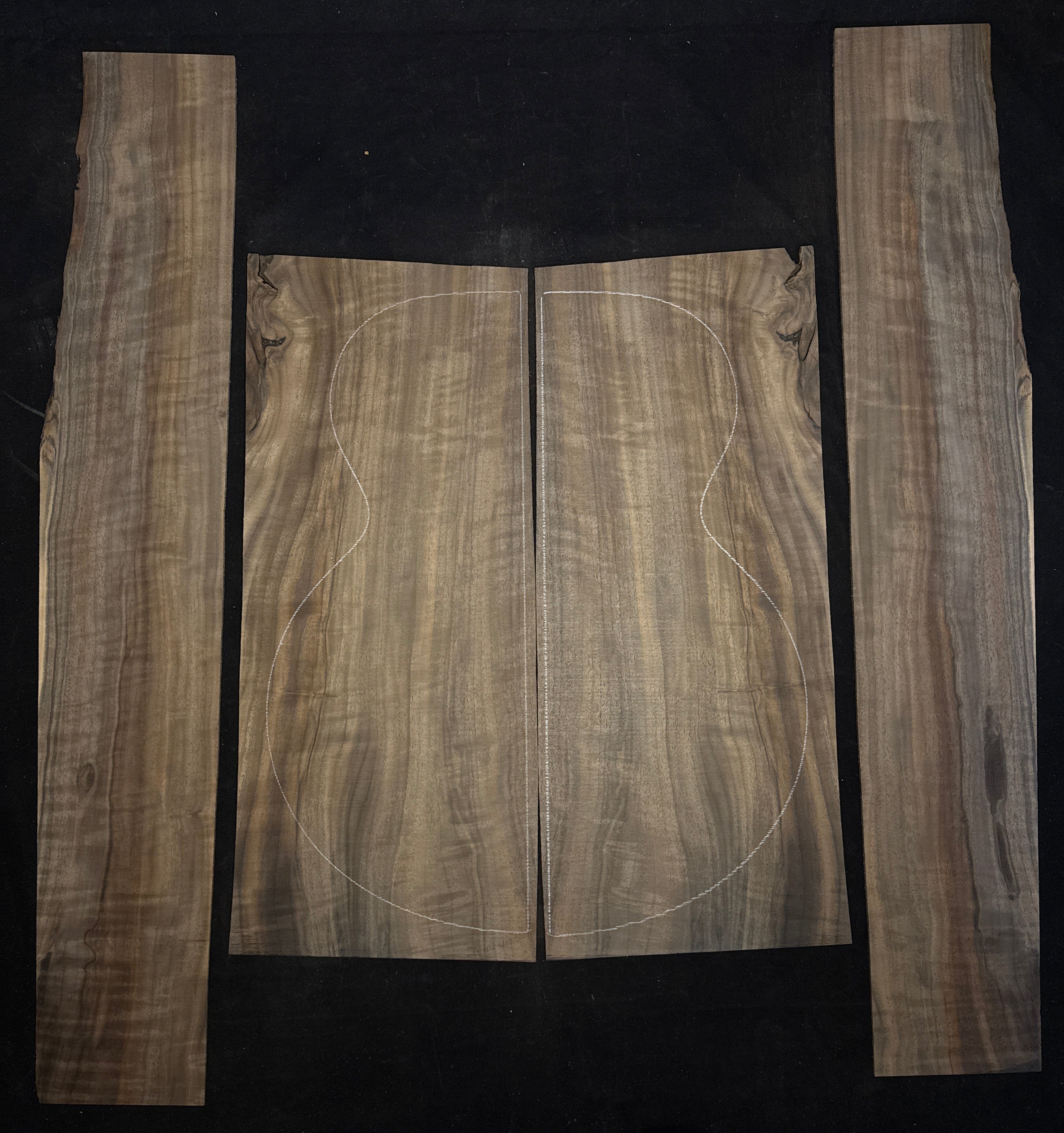 Curly Claro Walnut Acoustic Guitar Back & Sides Set 20