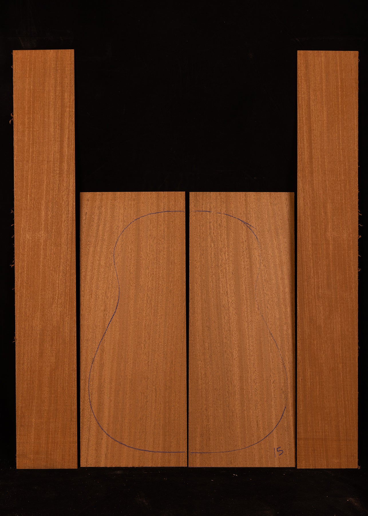 Sapele Acoustic Guitar Back and Sides Set 15