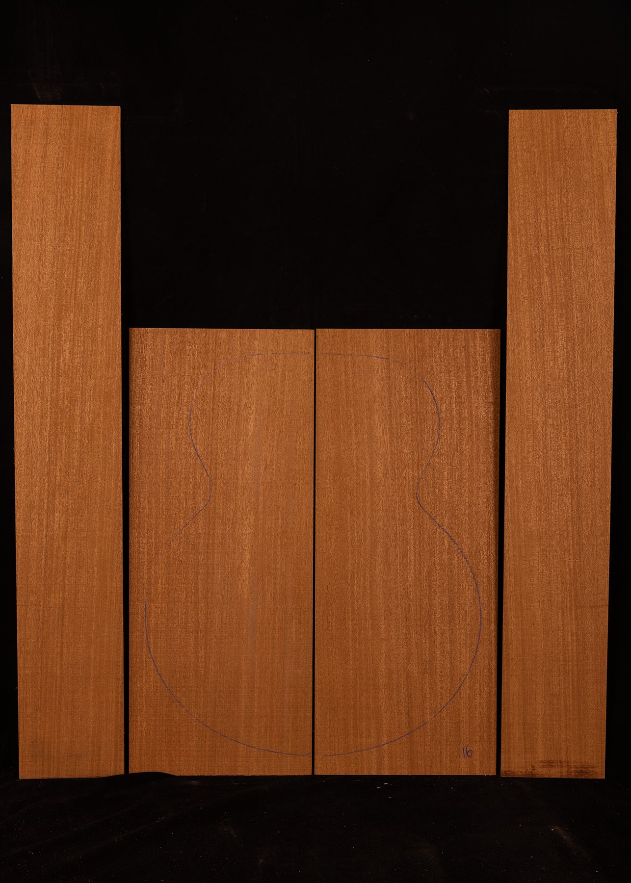 Sapele Acoustic Guitar Back and Sides Set 16
