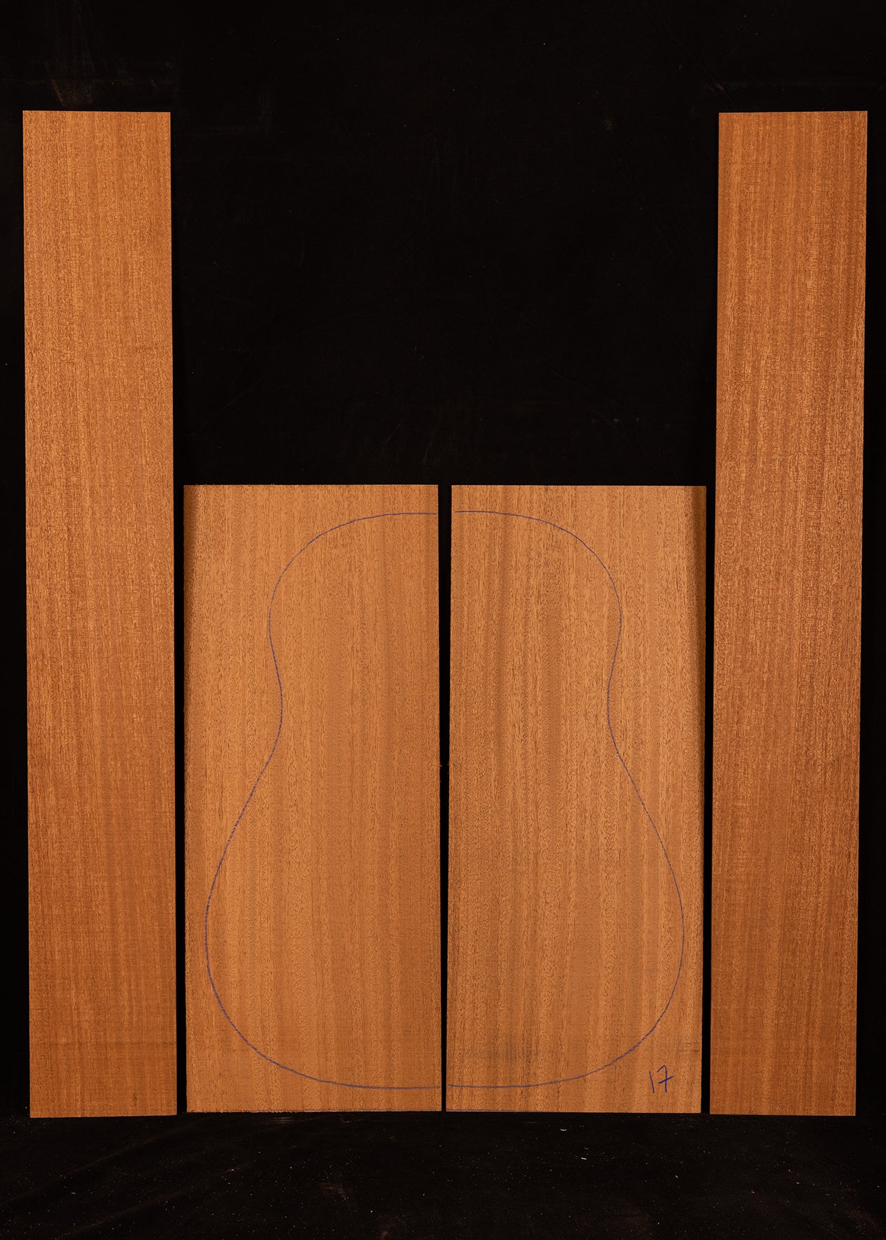 Sapele Acoustic Guitar Back and Sides Set 17