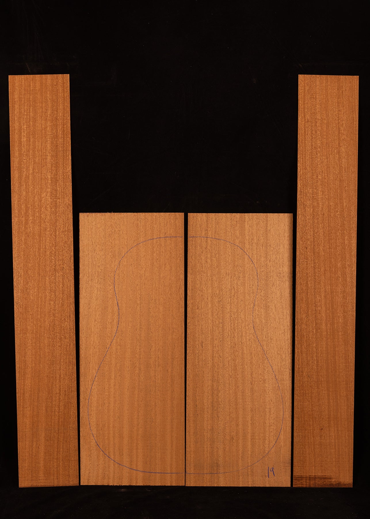 Sapele Acoustic Guitar Back and Sides Set 19