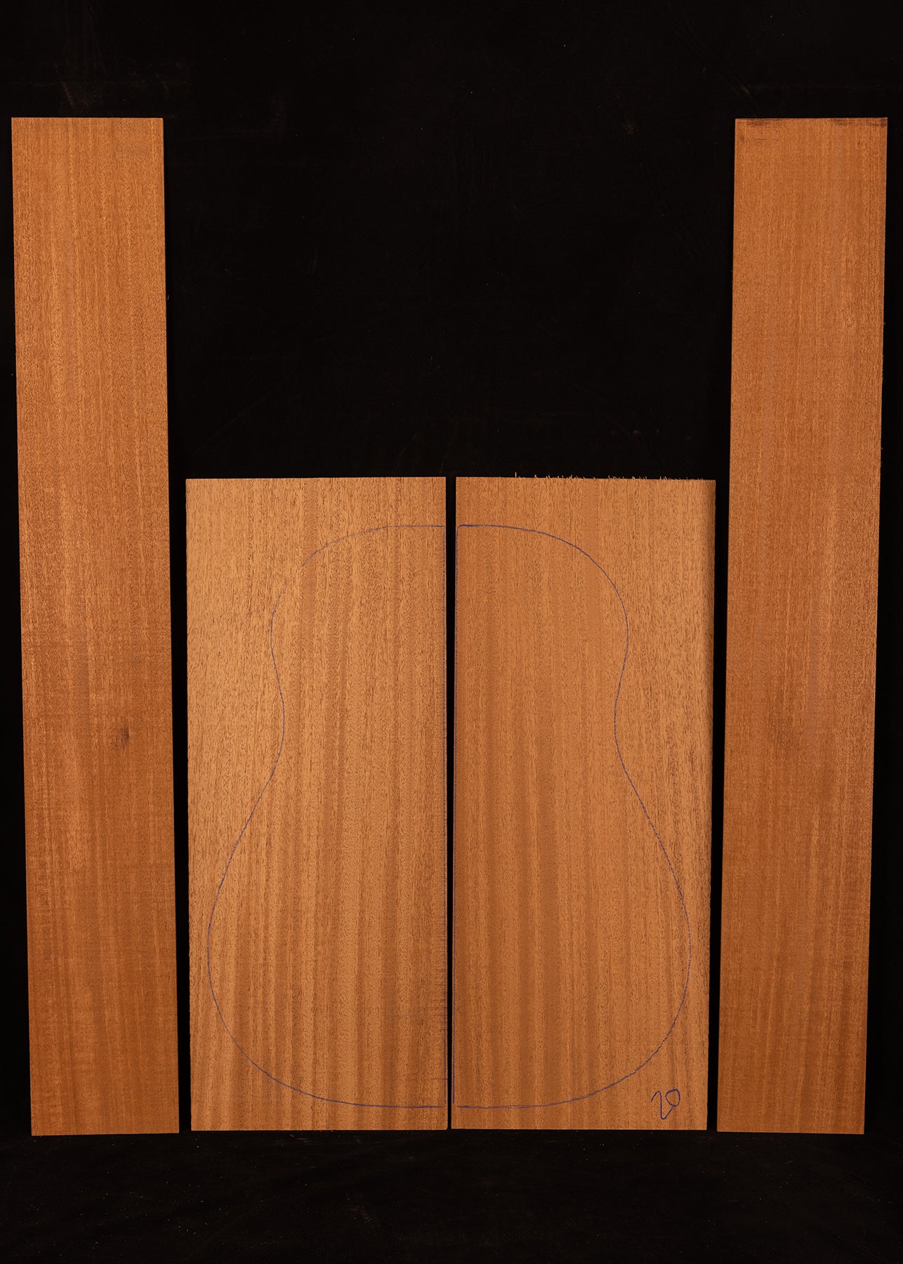 Sapele Acoustic Guitar Back and Sides Set 20