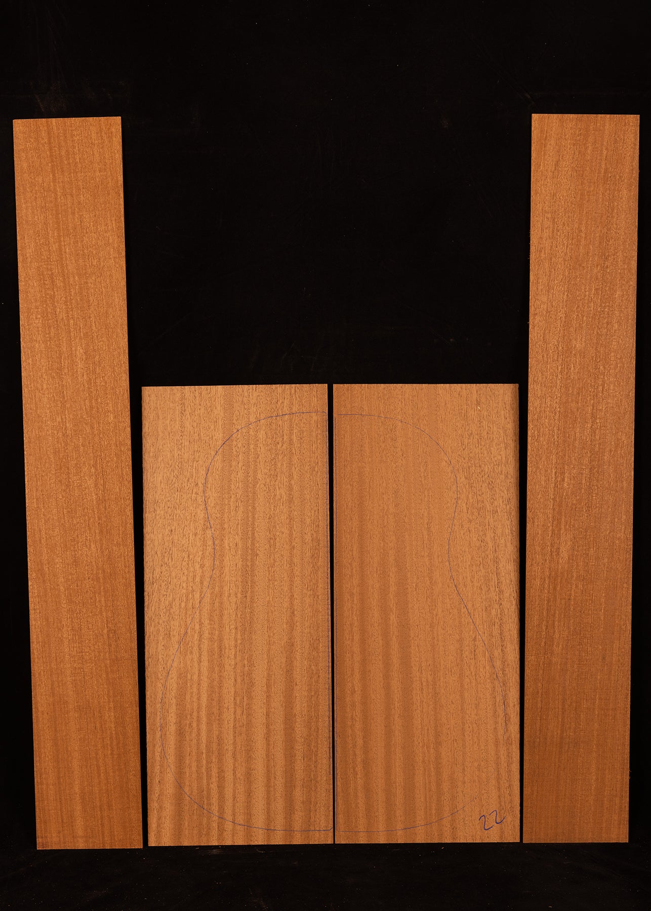 Sapele Acoustic Guitar Back and Sides Set 22