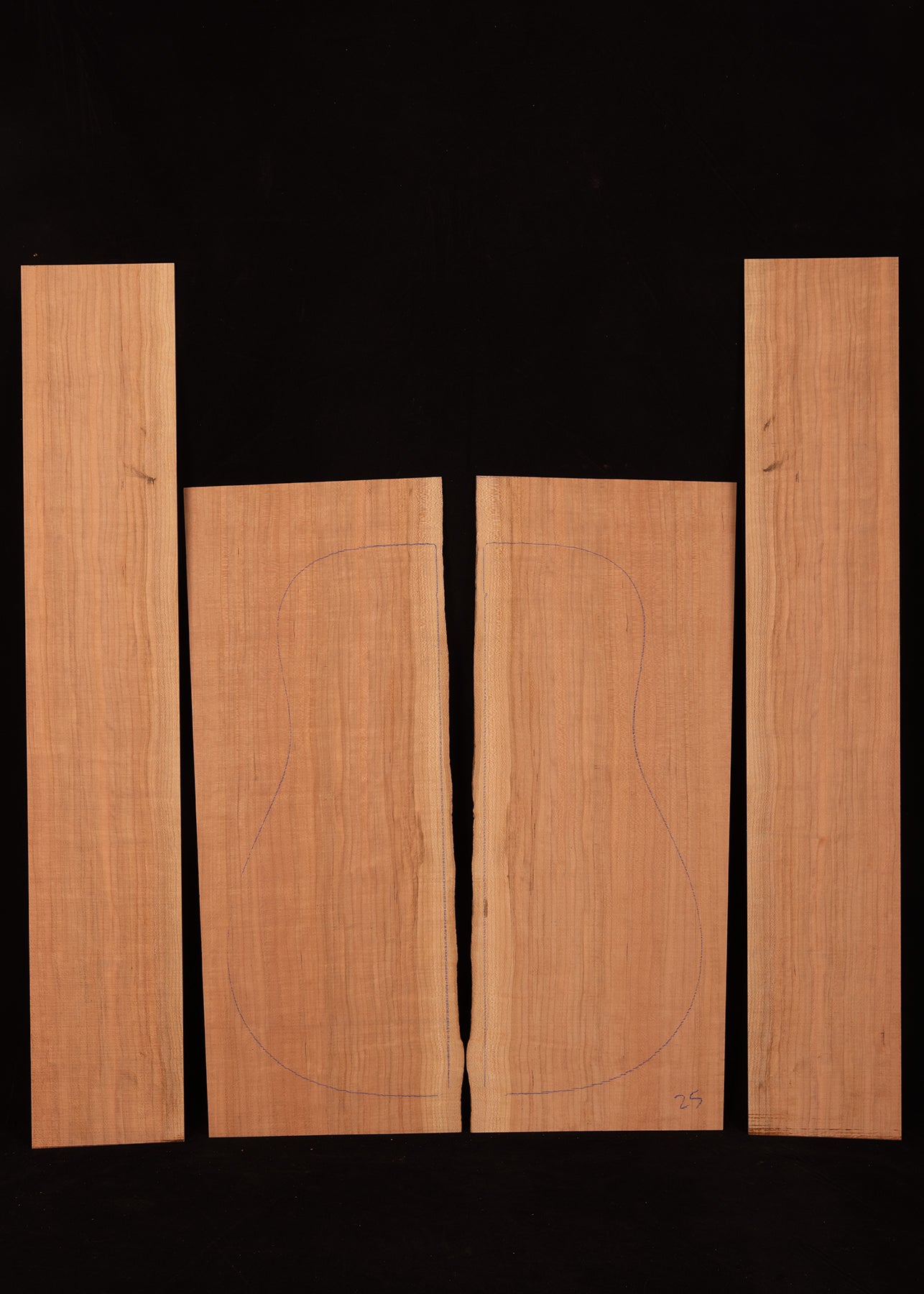 Cherry Acoustic Guitar Back and Sides Set 25