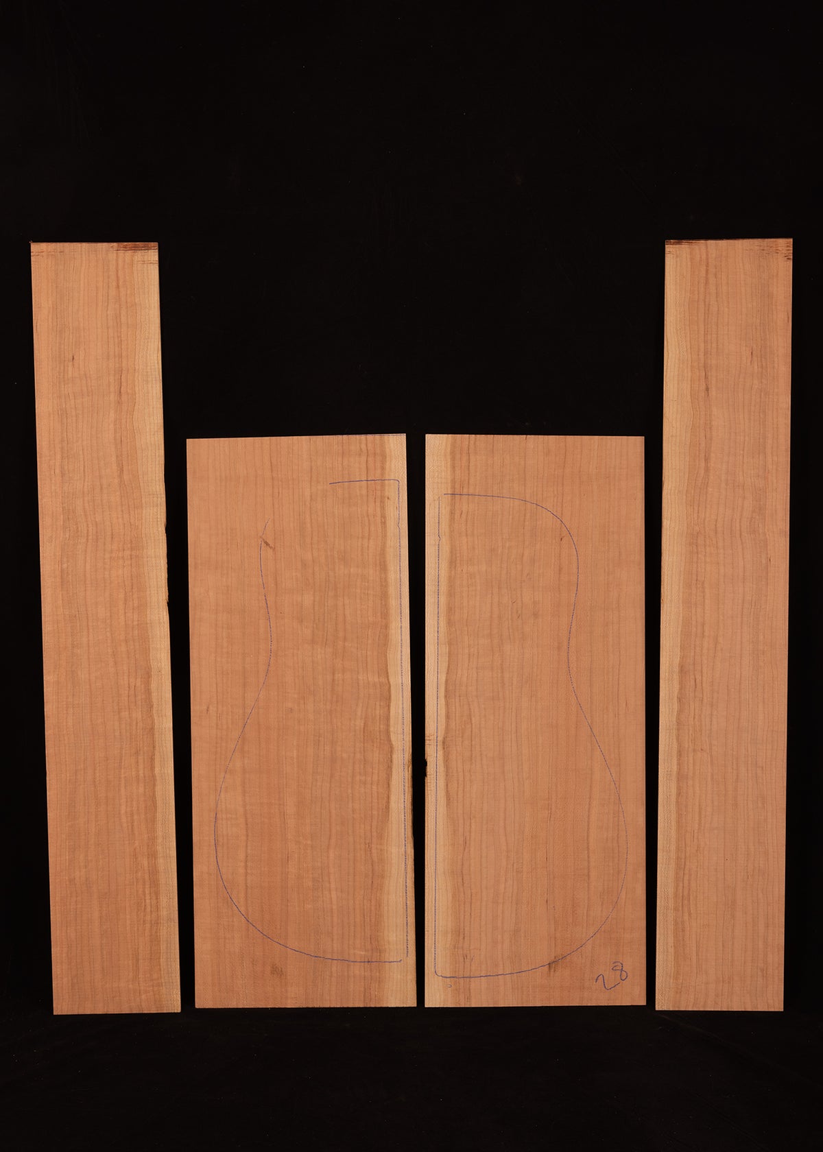 Cherry Acoustic Guitar Back and Sides Set 28