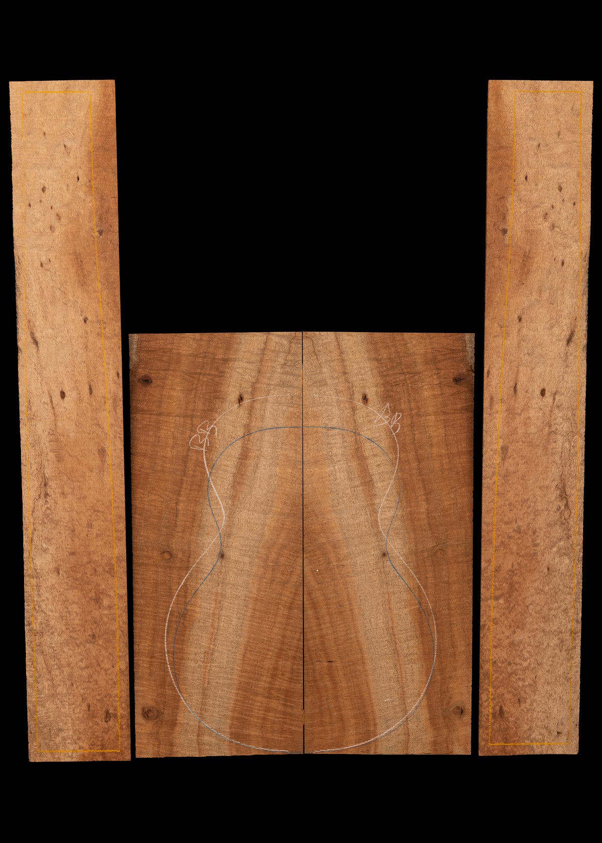 Salvaged Curly Koa Baritone Ukulele Back and Sides Set 29