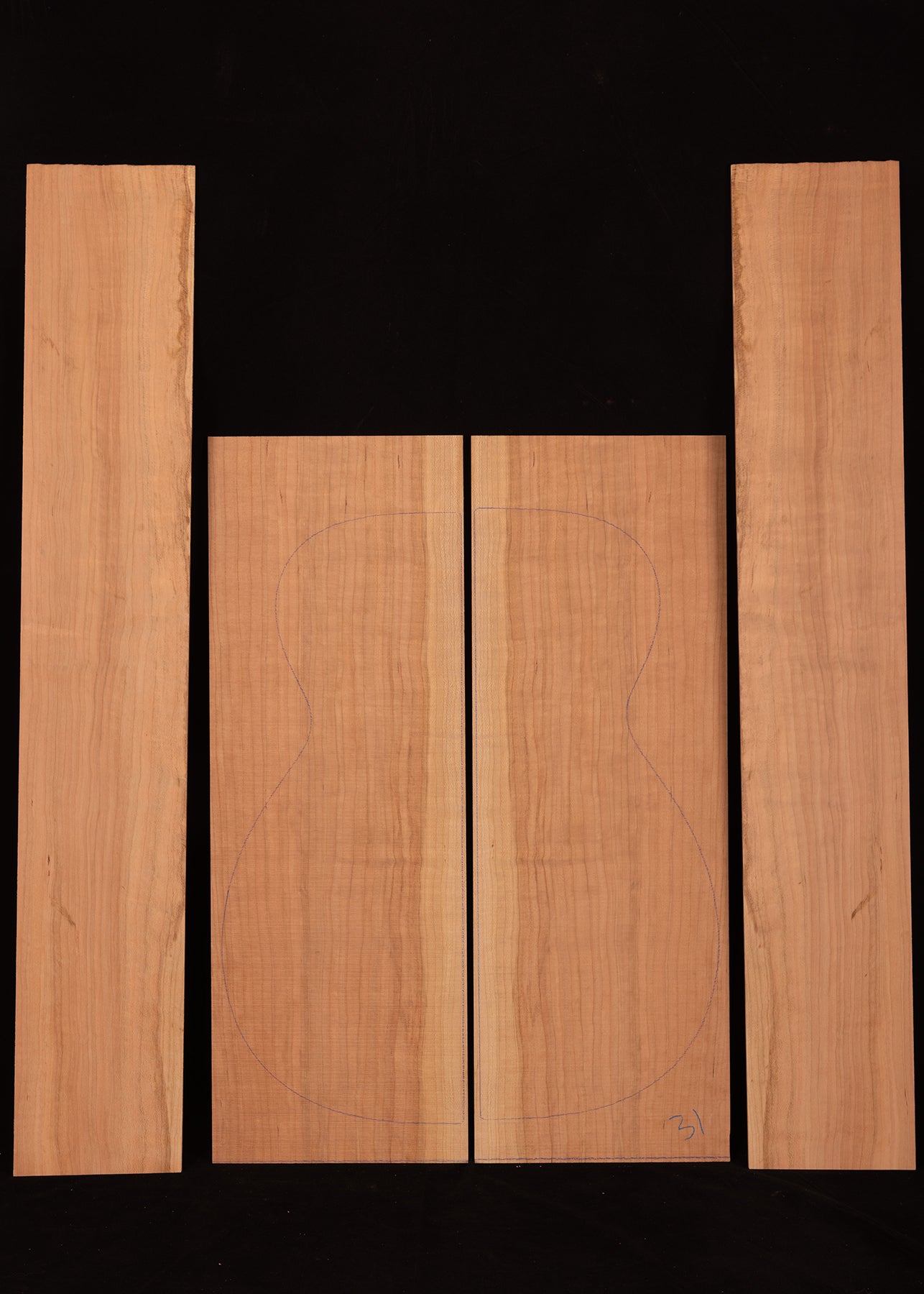 Cherry Acoustic Guitar Back and Sides Set 31