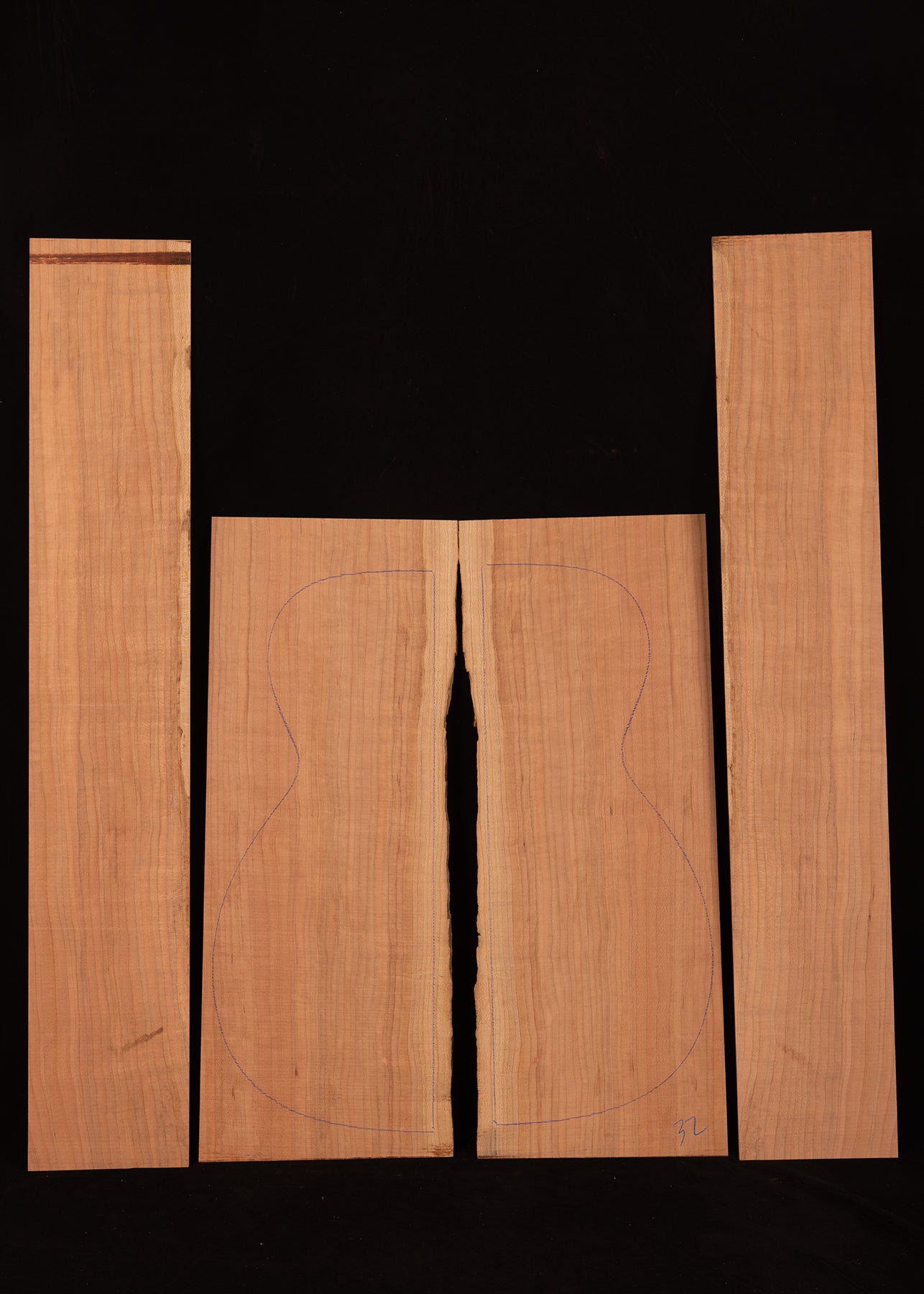Cherry Acoustic Guitar Back and Sides Set 32