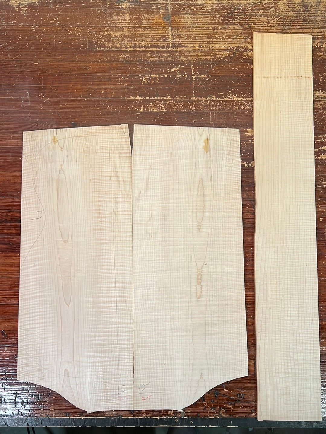 Flamed Eastern Maple Acoustic Guitar Back and Sides Set 14