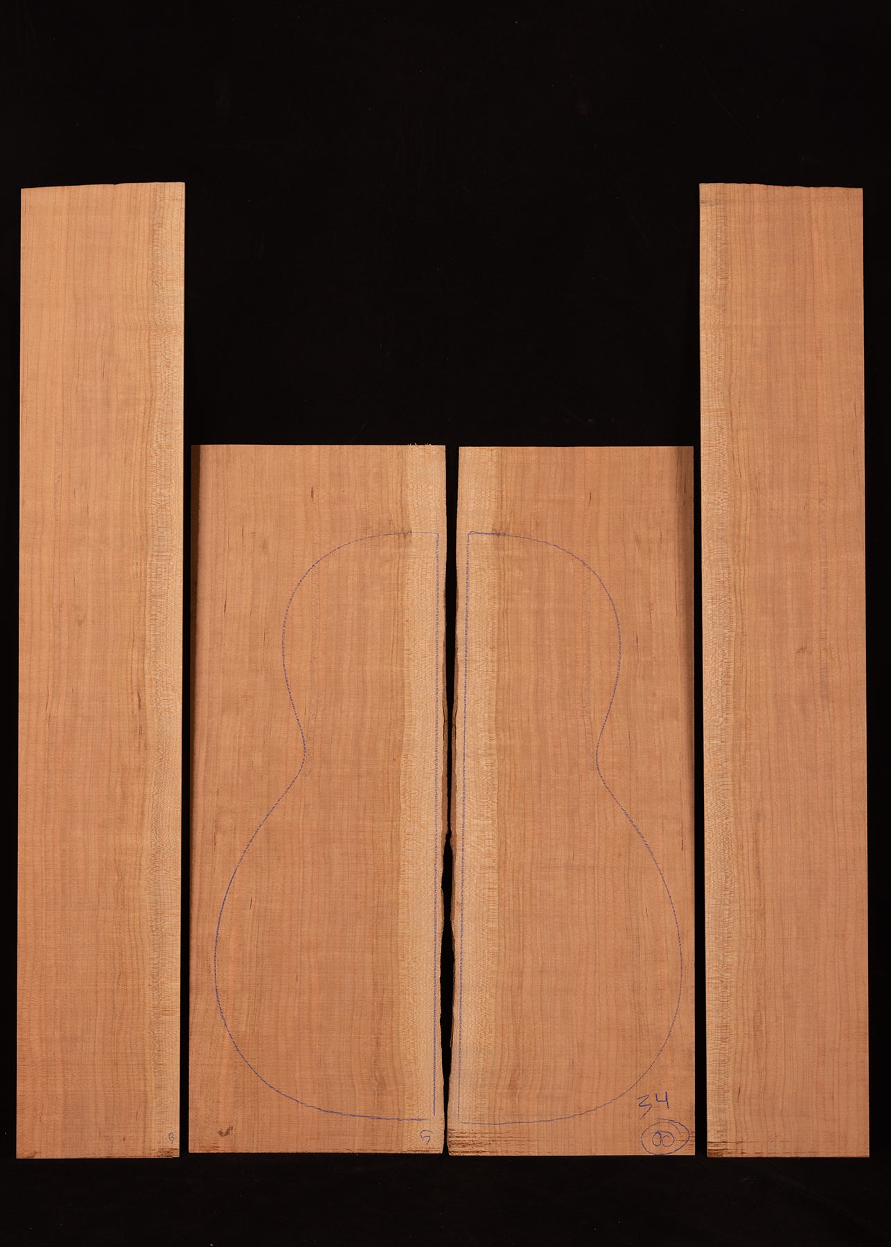 Cherry Acoustic Guitar Back and Sides Set 34