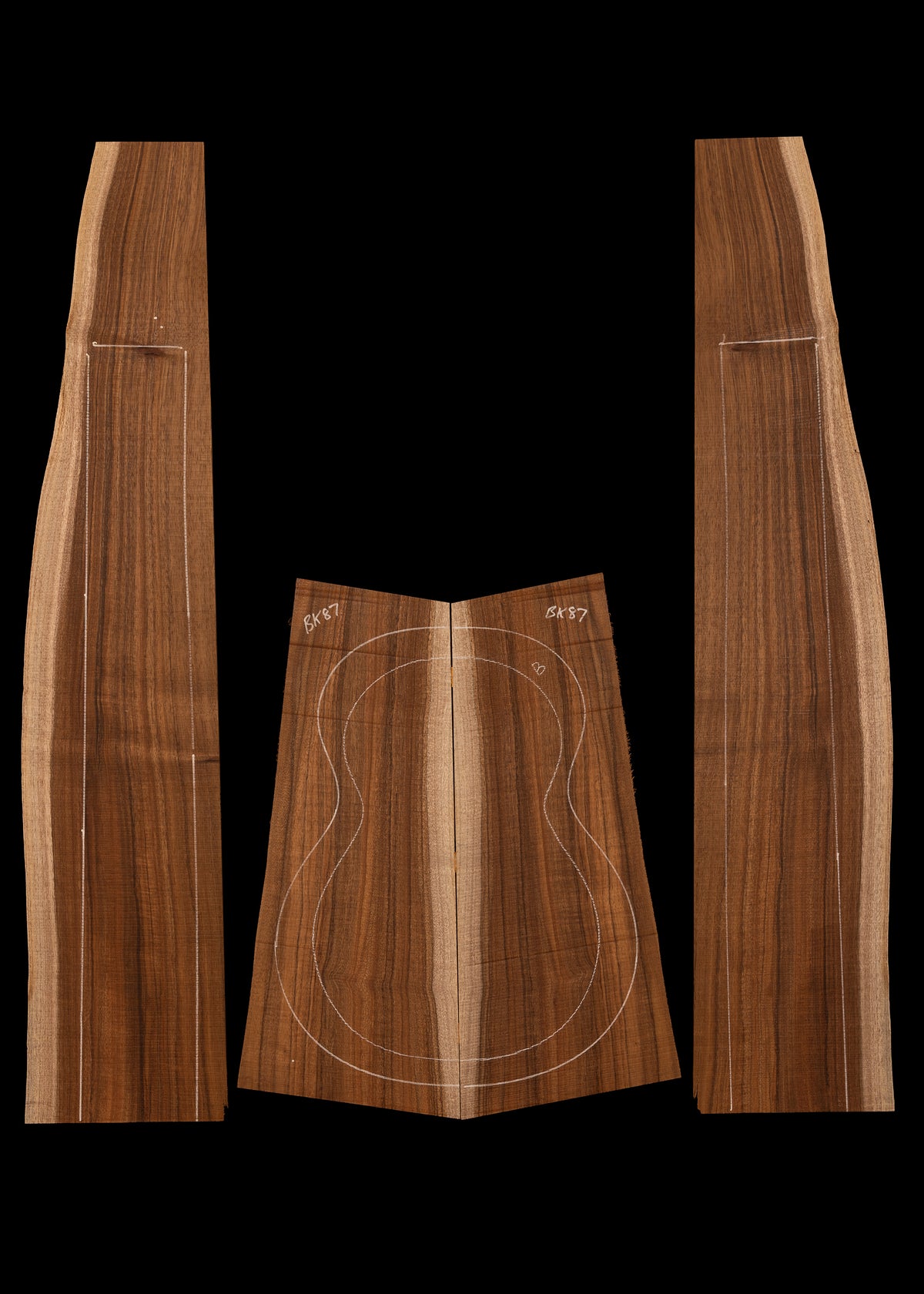 Salvaged Curly Koa Baritone Ukulele Back and Sides Set 35