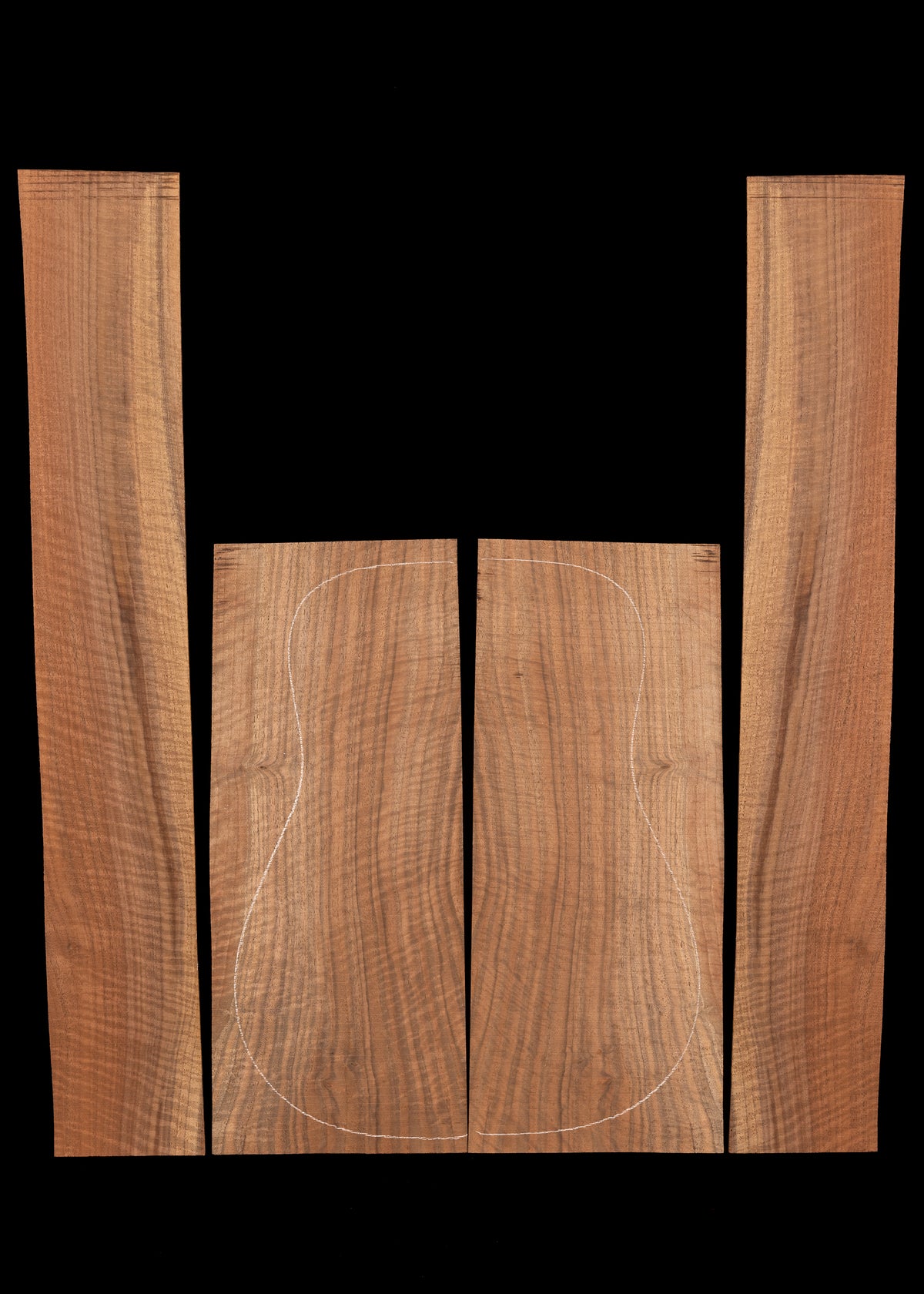 Curly Claro Walnut Acoustic Guitar Back and Sides Set 36