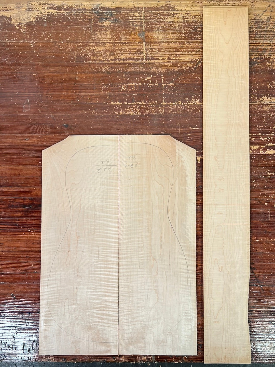 Flamed Eastern Maple Acoustic Guitar Back and Sides Set 1
