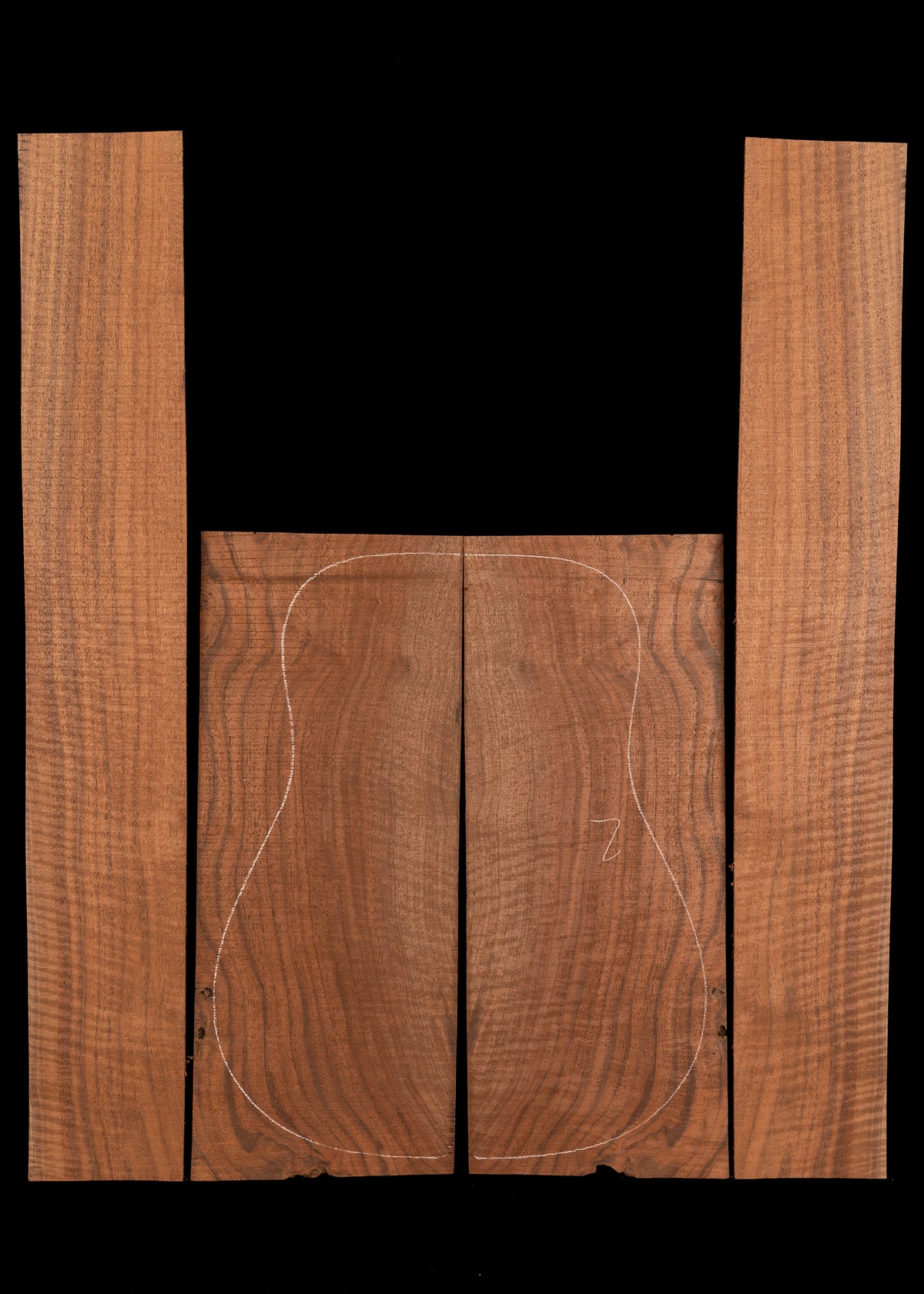Curly Claro Walnut Acoustic Guitar Back and Sides Set 41