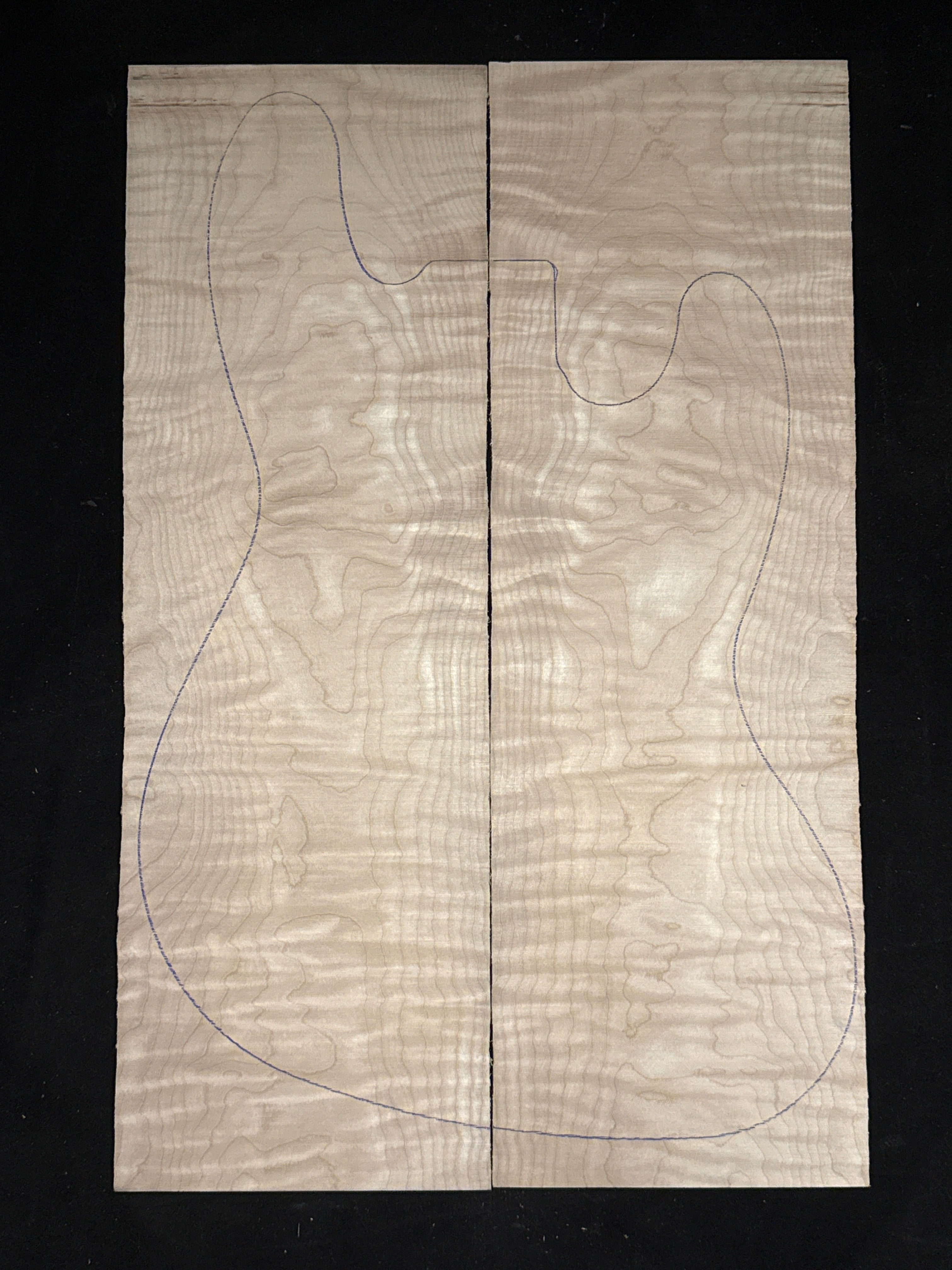 Figured Maple Electric Guitar/Bass Drop Top 21