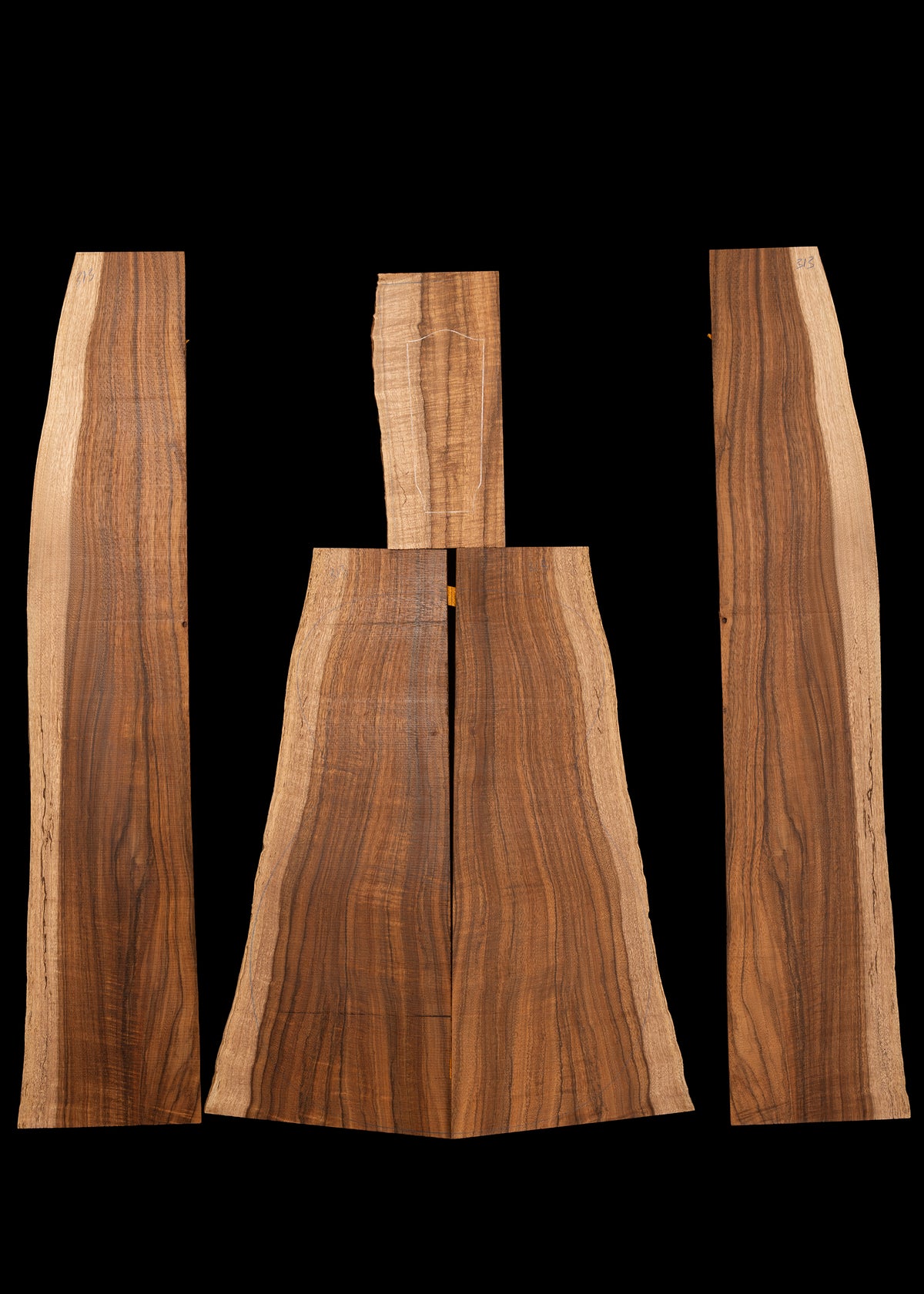 Salvaged Curly Koa Acoustic Guitar Back and Sides Set 50