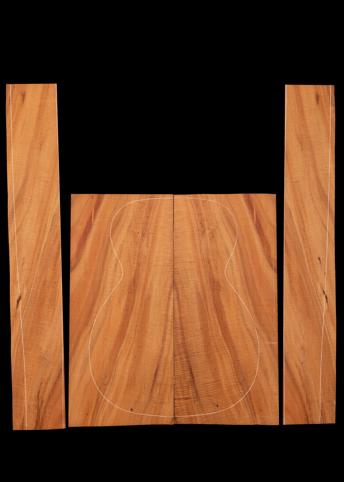 Salvaged Curly Koa Acoustic Guitar Back and Sides Set 56