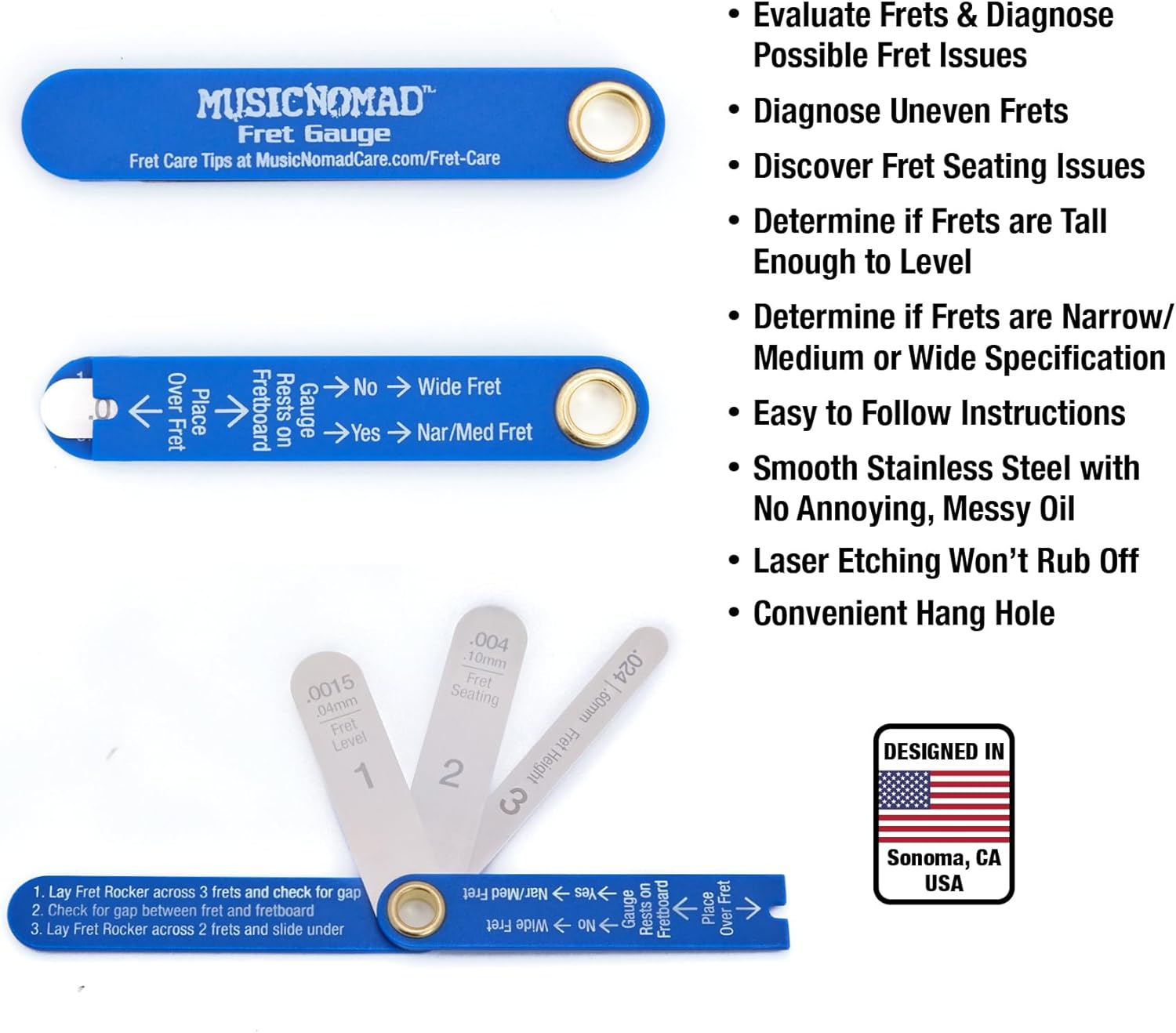 MusicNomad Precision Fret Gauge