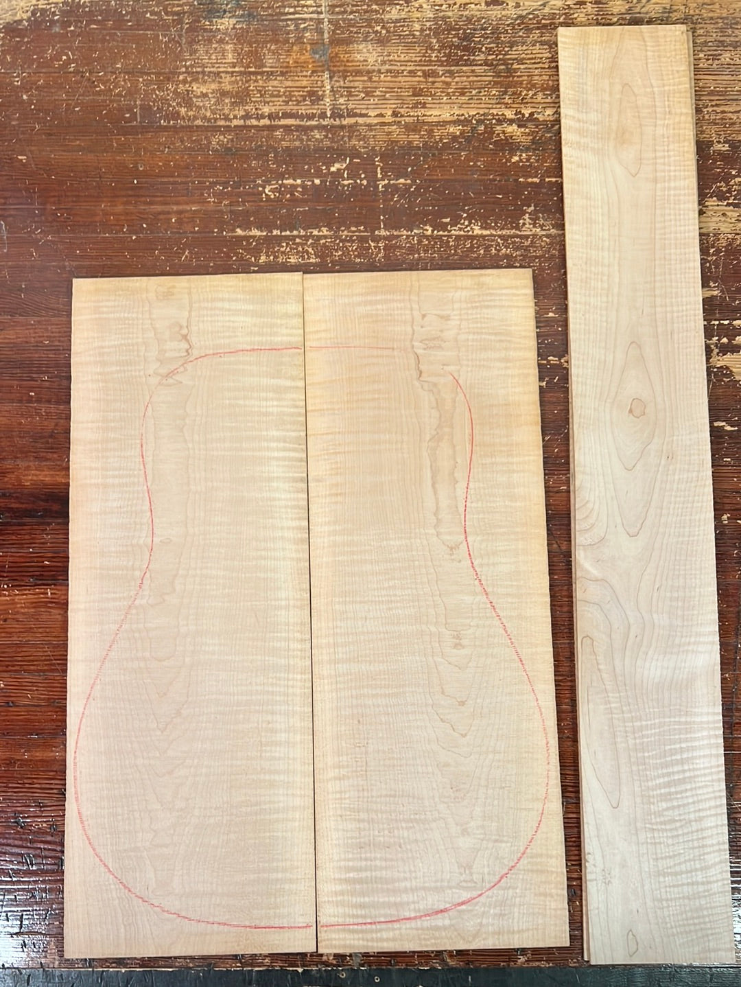 Flamed Eastern Maple Acoustic Guitar Back and Sides Set 10