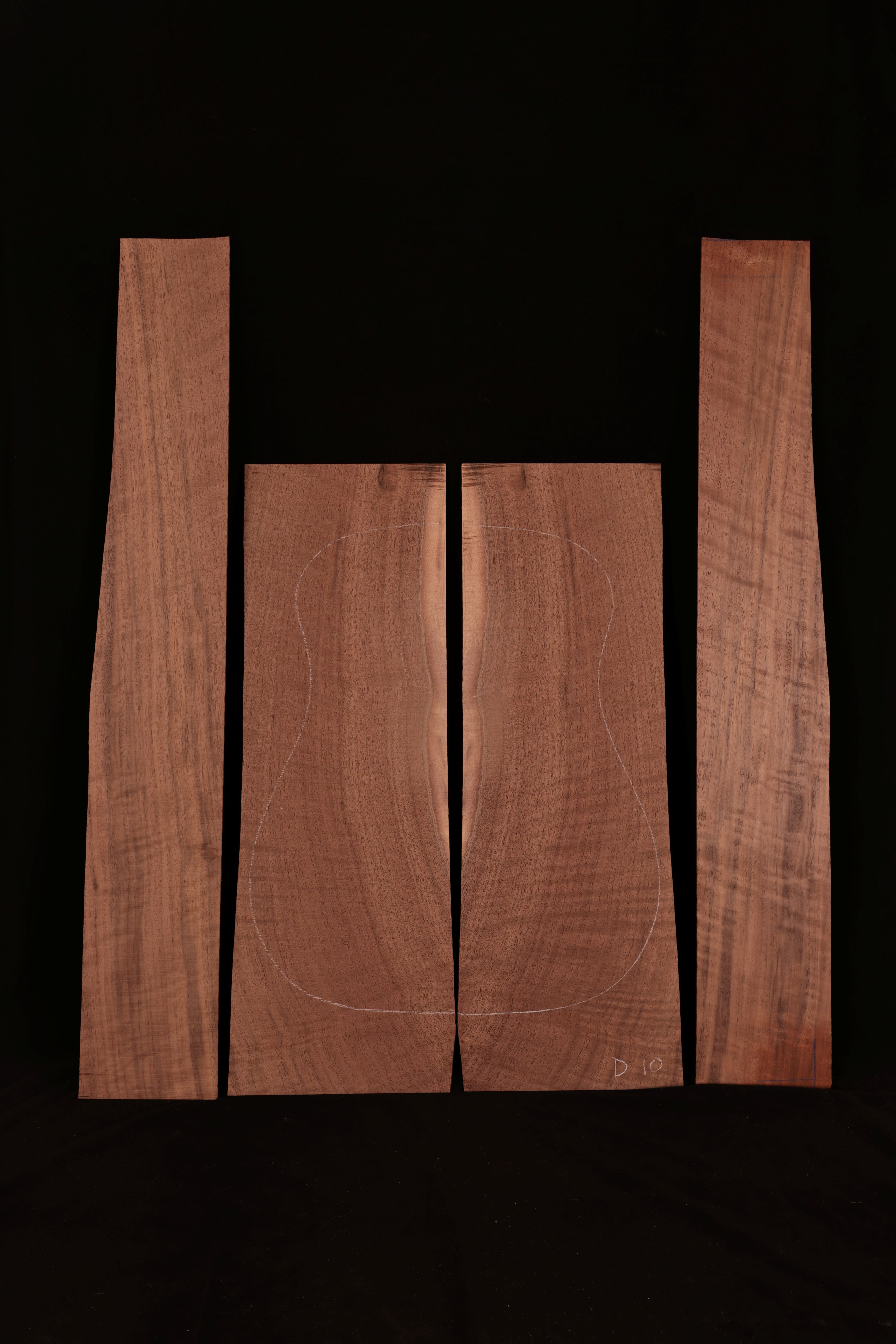 Curly Claro Walnut Acoustic Guitar Back & Sides Set 26