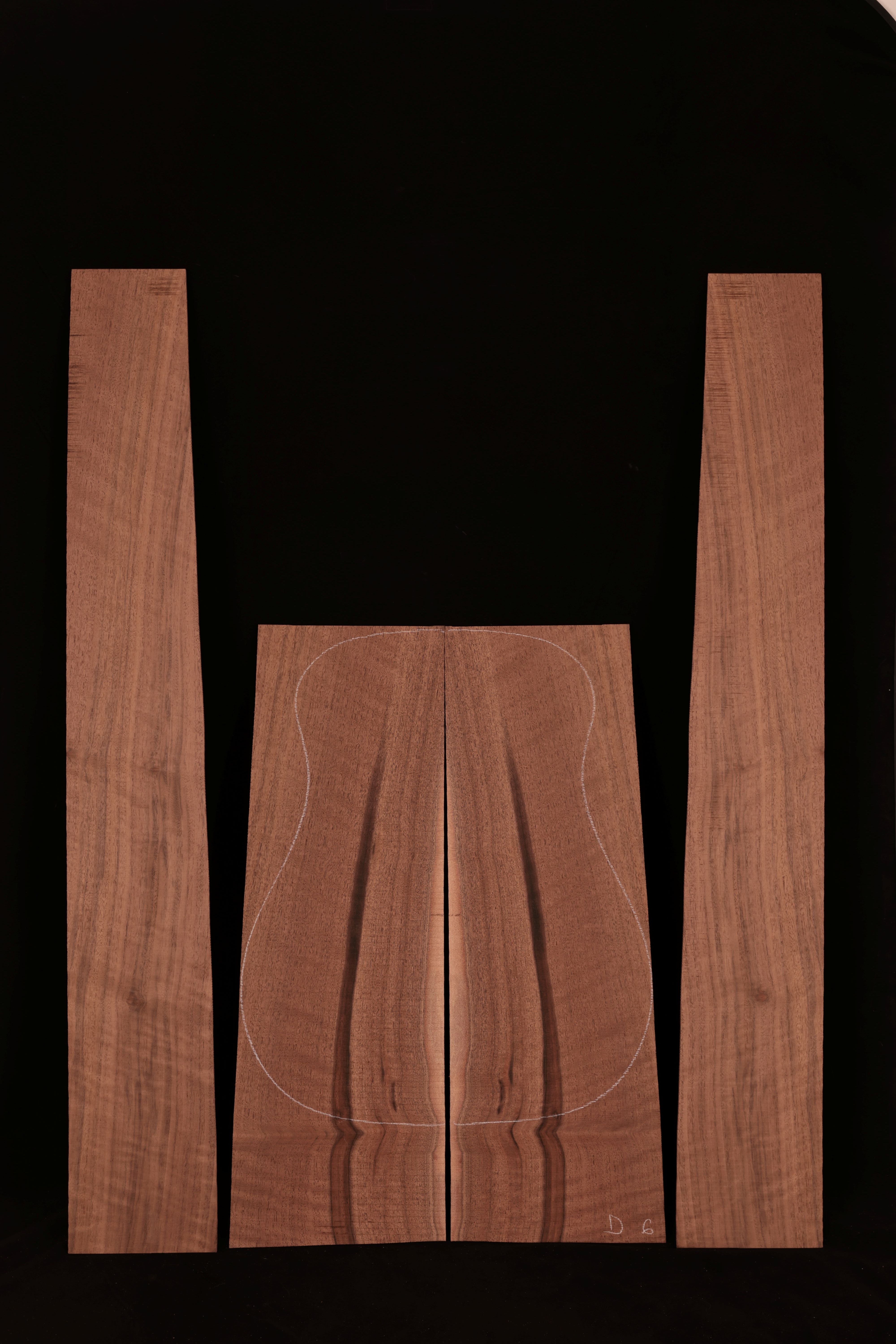 Curly Claro Walnut Acoustic Guitar Back & Sides Set 24