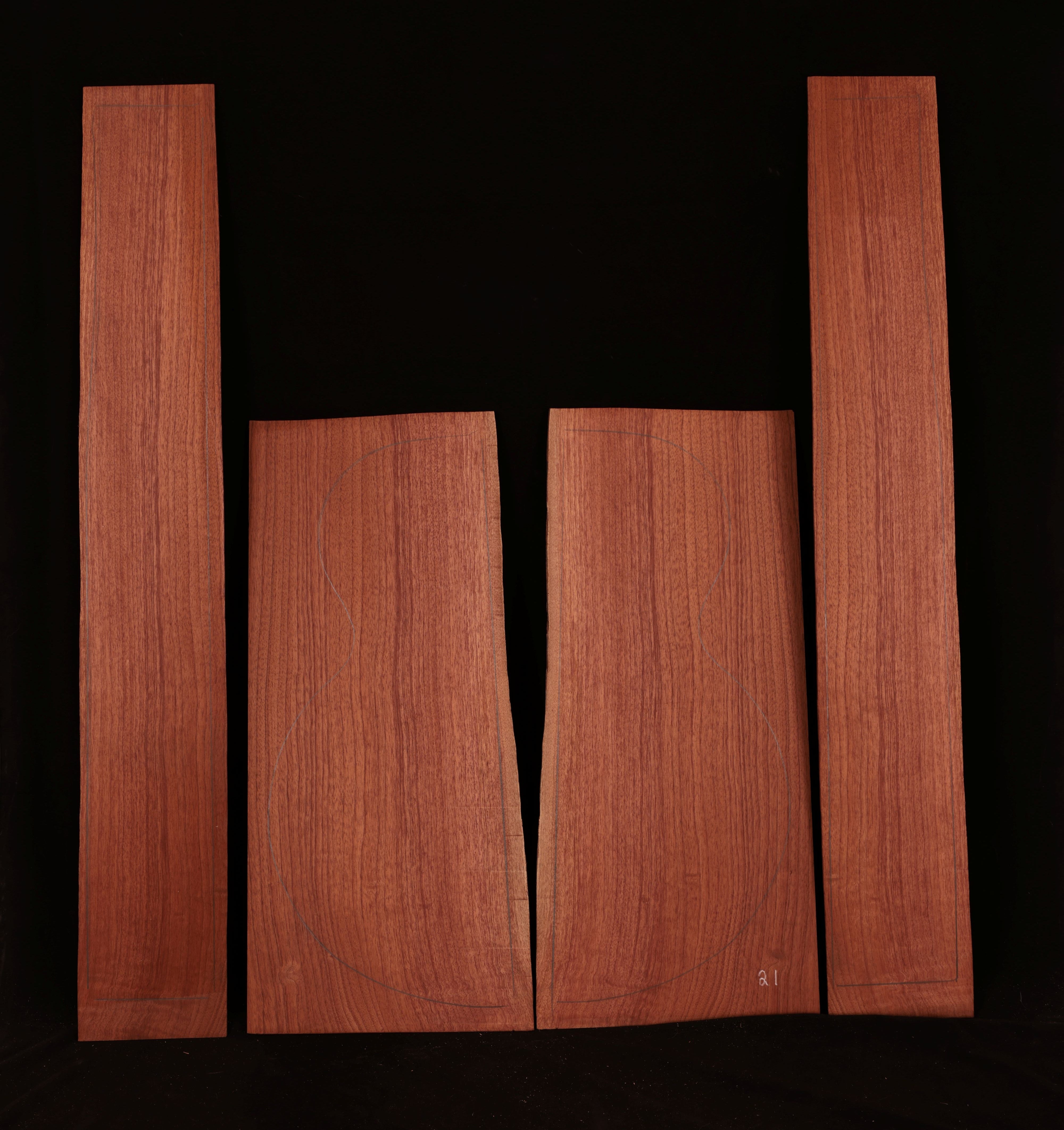 Australian Red Cedar Acoustic Guitar Back and Sides Set 02