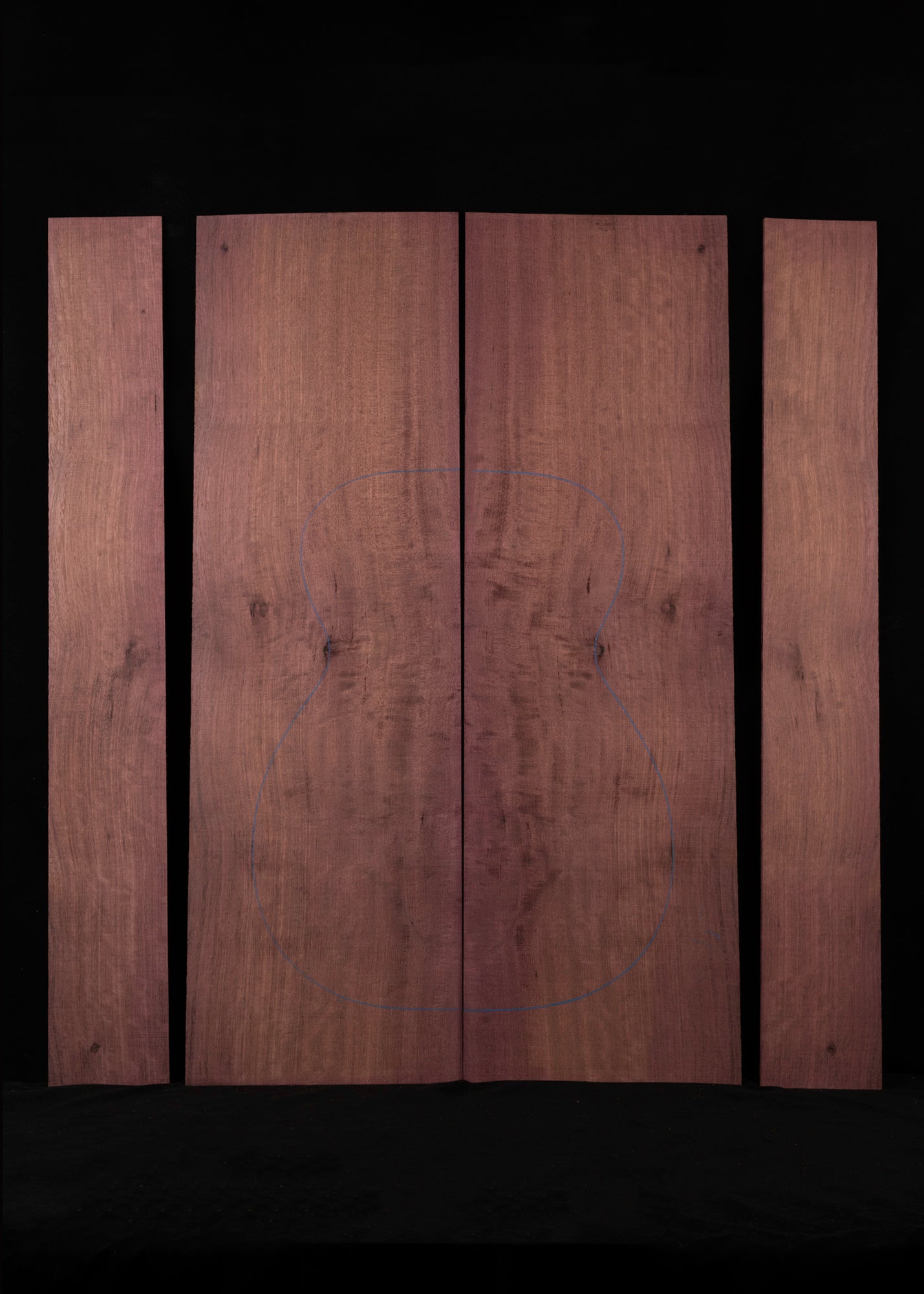 Purple Heart Acoustic Guitar Back and Sides Set 01