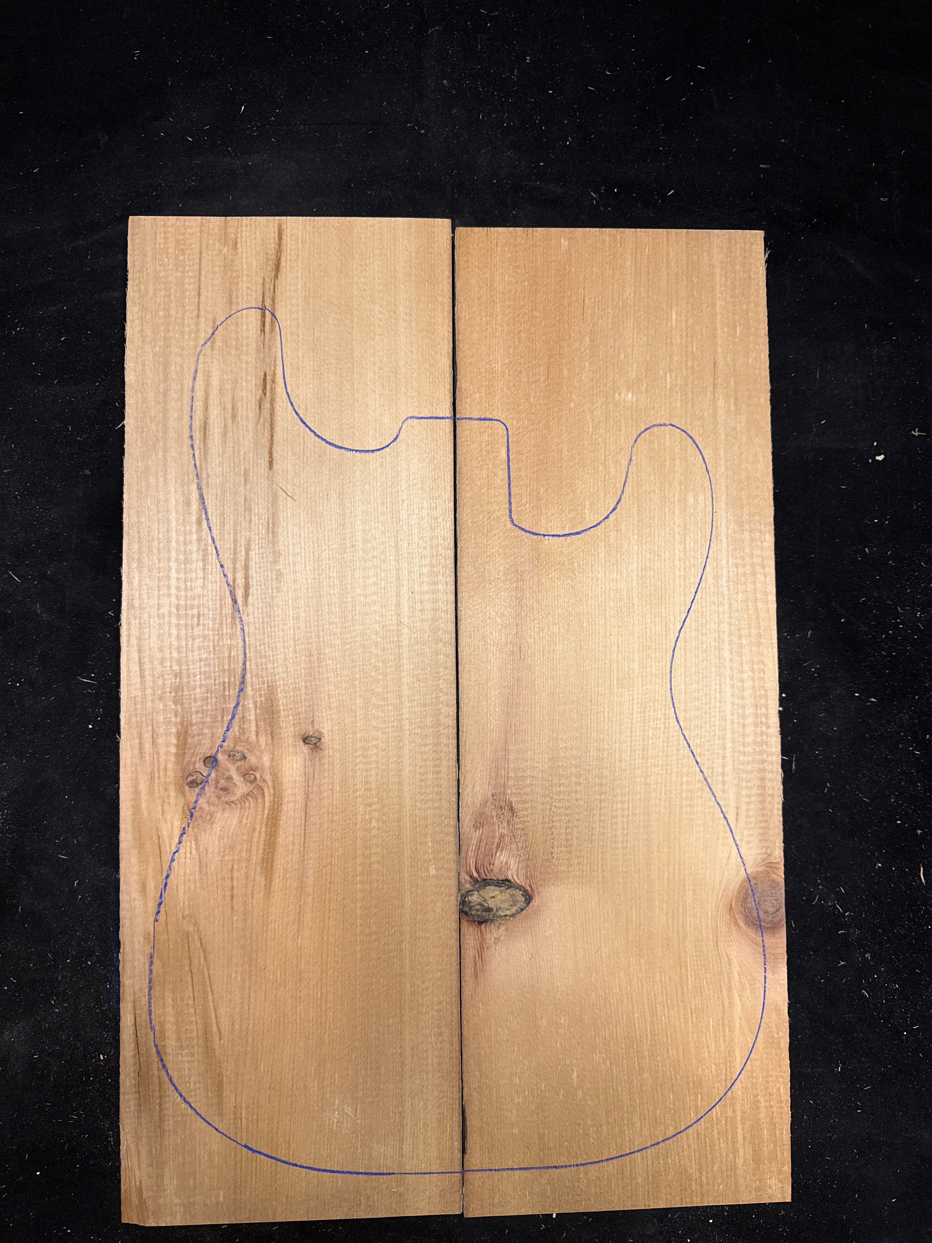 Reclaimed Pine 2-Piece Electric Guitar Body Blank 08