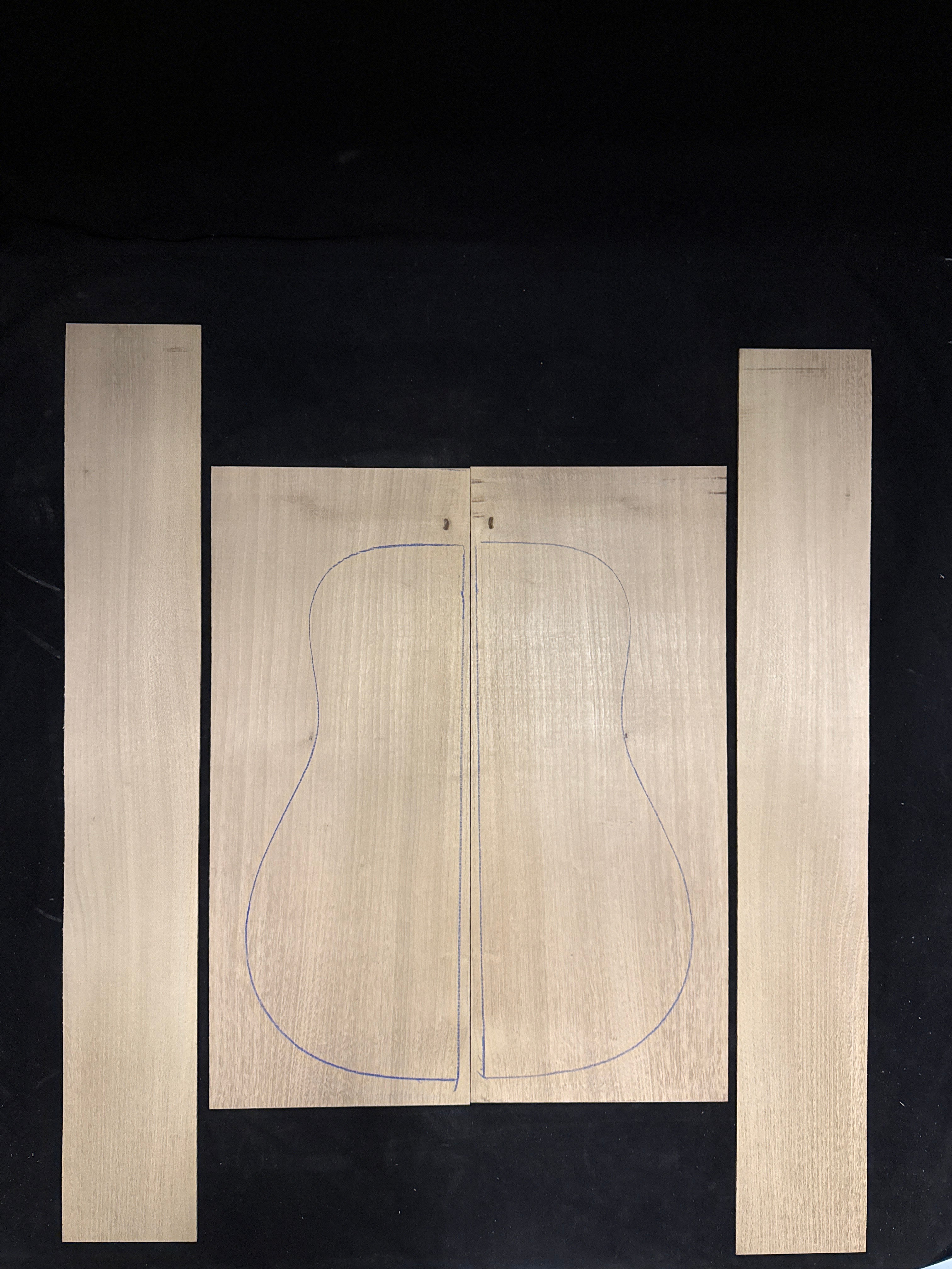 Black Locust Acoustic Guitar Back & Sides Set 16