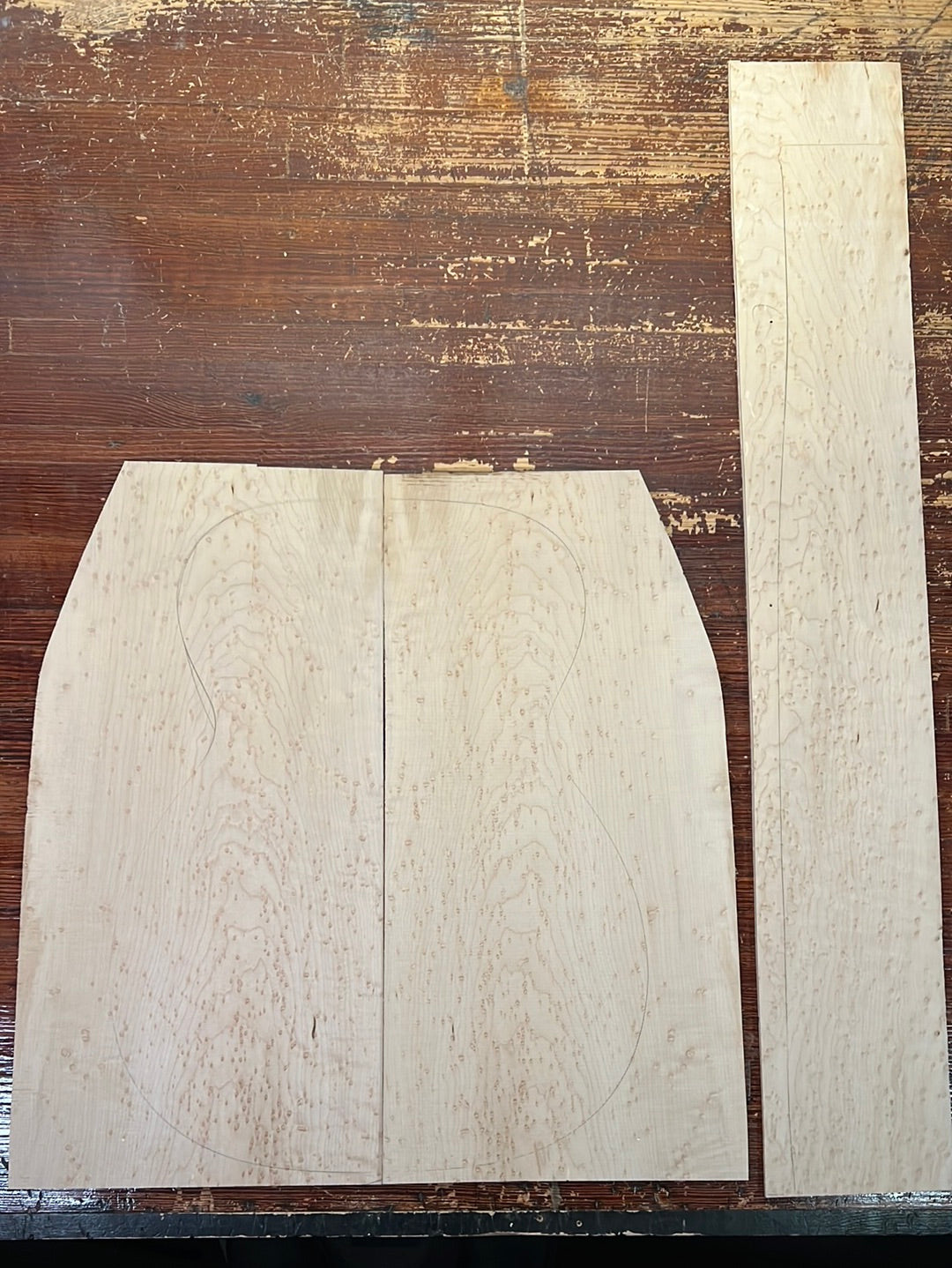 Birdseye Maple Acoustic Guitar Back and Sides Set 1
