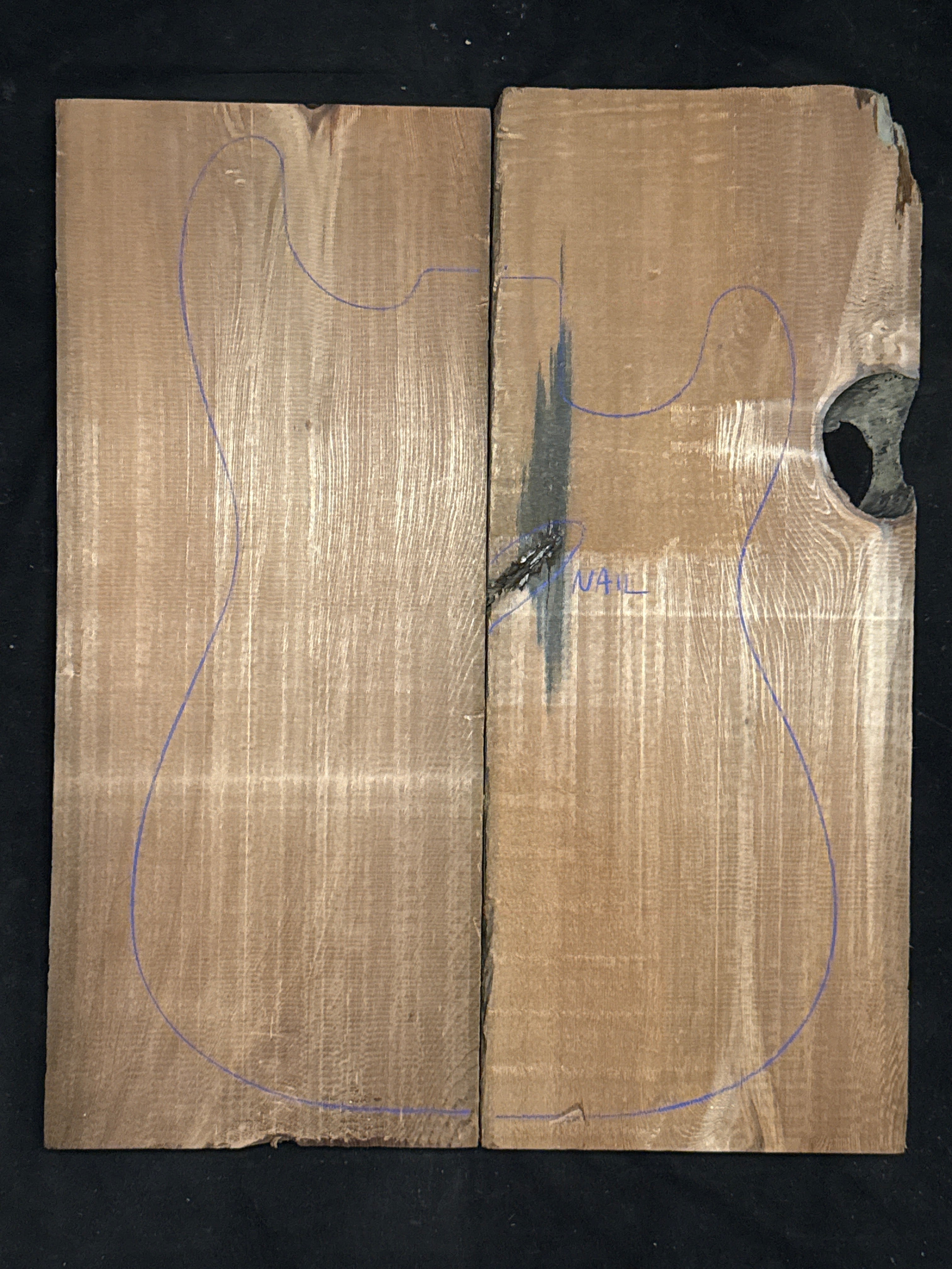 Reclaimed Redwood 2-Piece Electric Guitar Body Blank 01