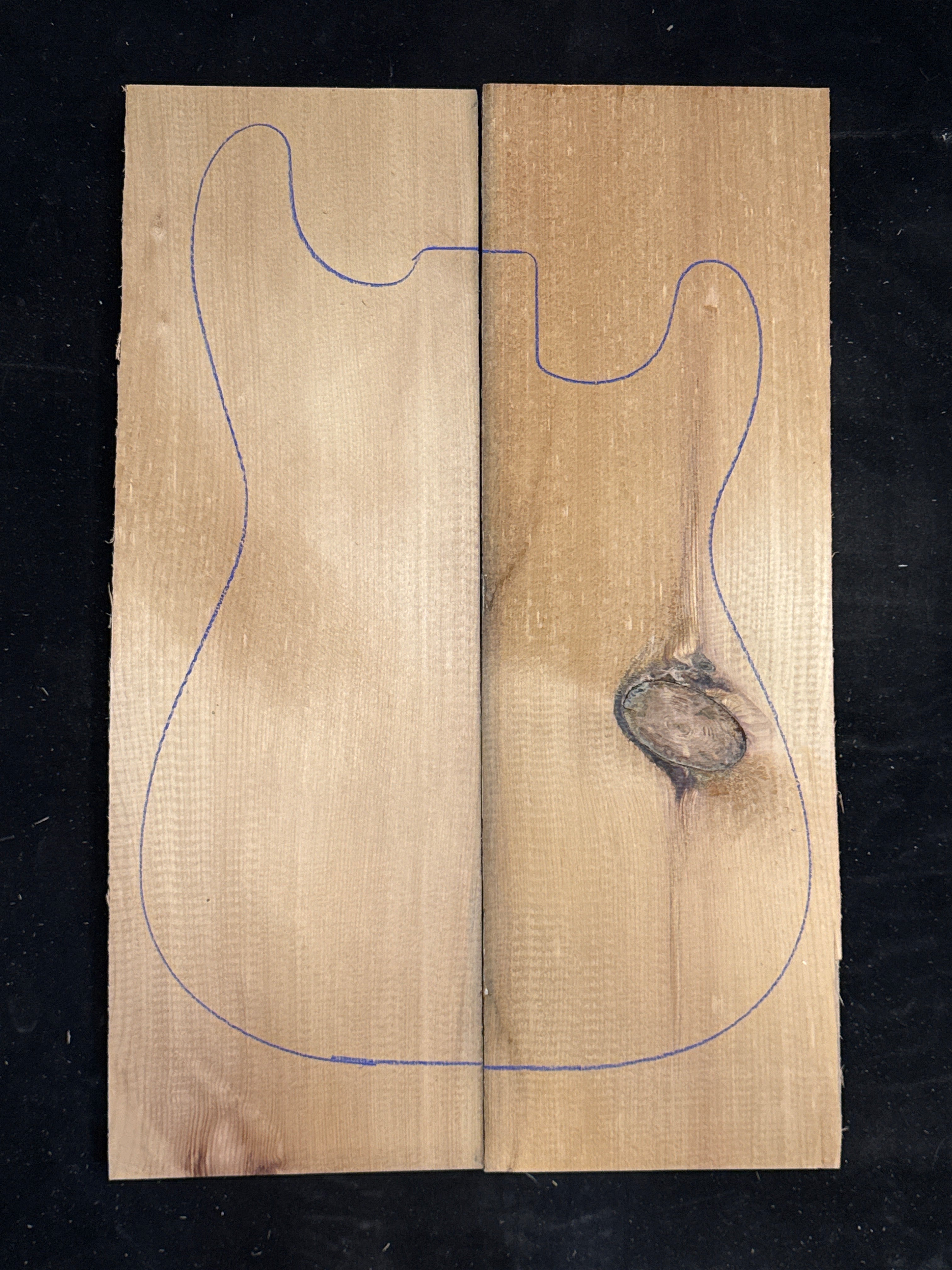 Reclaimed Pine 2-Piece Electric Guitar Body Blank 07