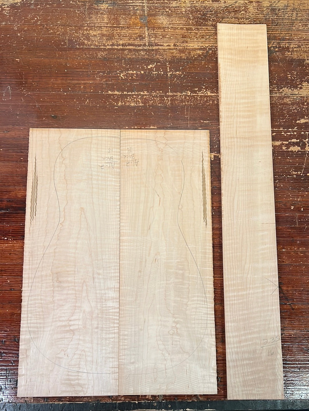 Flamed Eastern Maple Acoustic Guitar Back and Sides Set 9