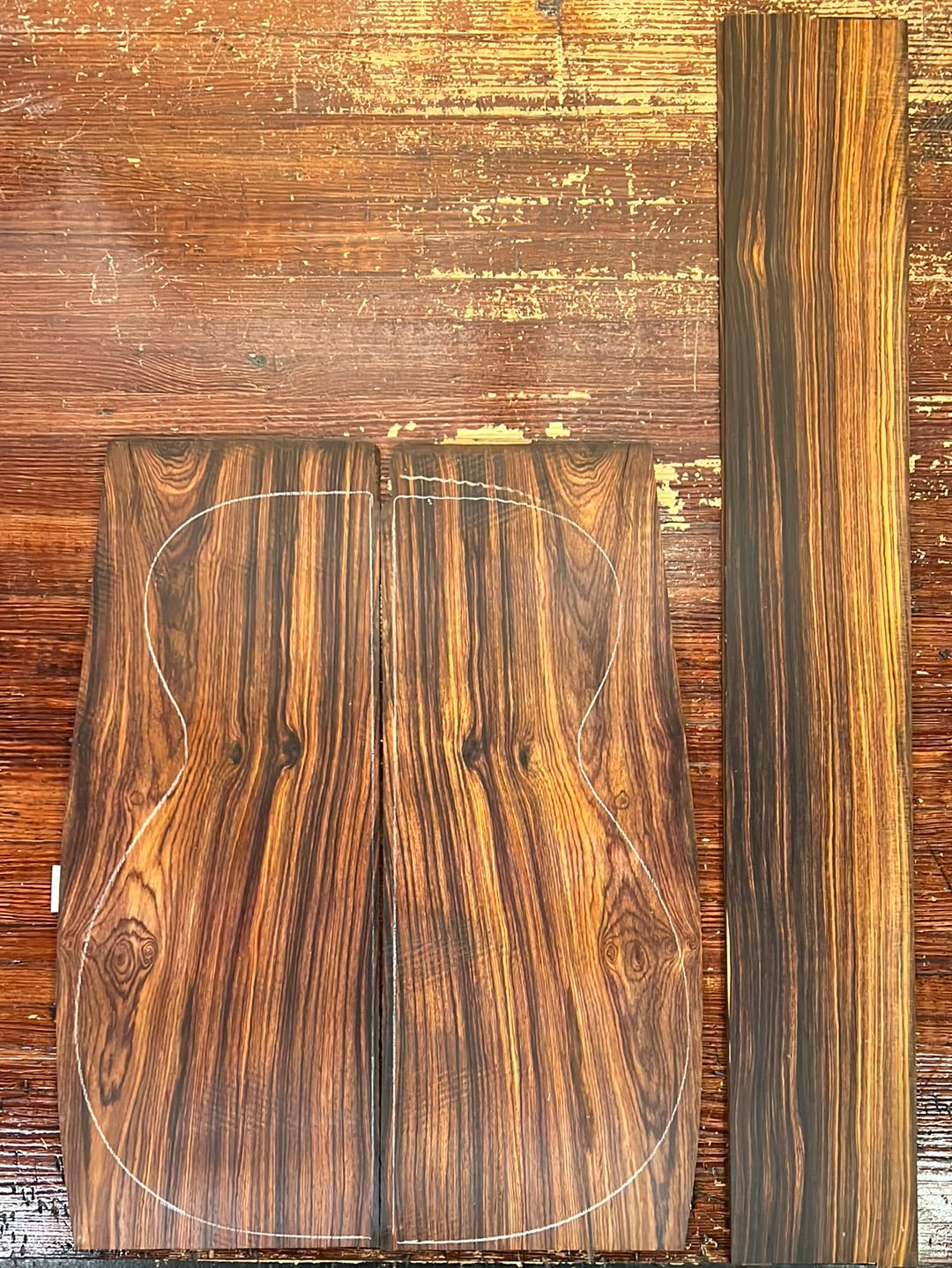 Cocobolo Rosewood Acoustic Guitar Back and Sides Set OM1 - OLD STOCK