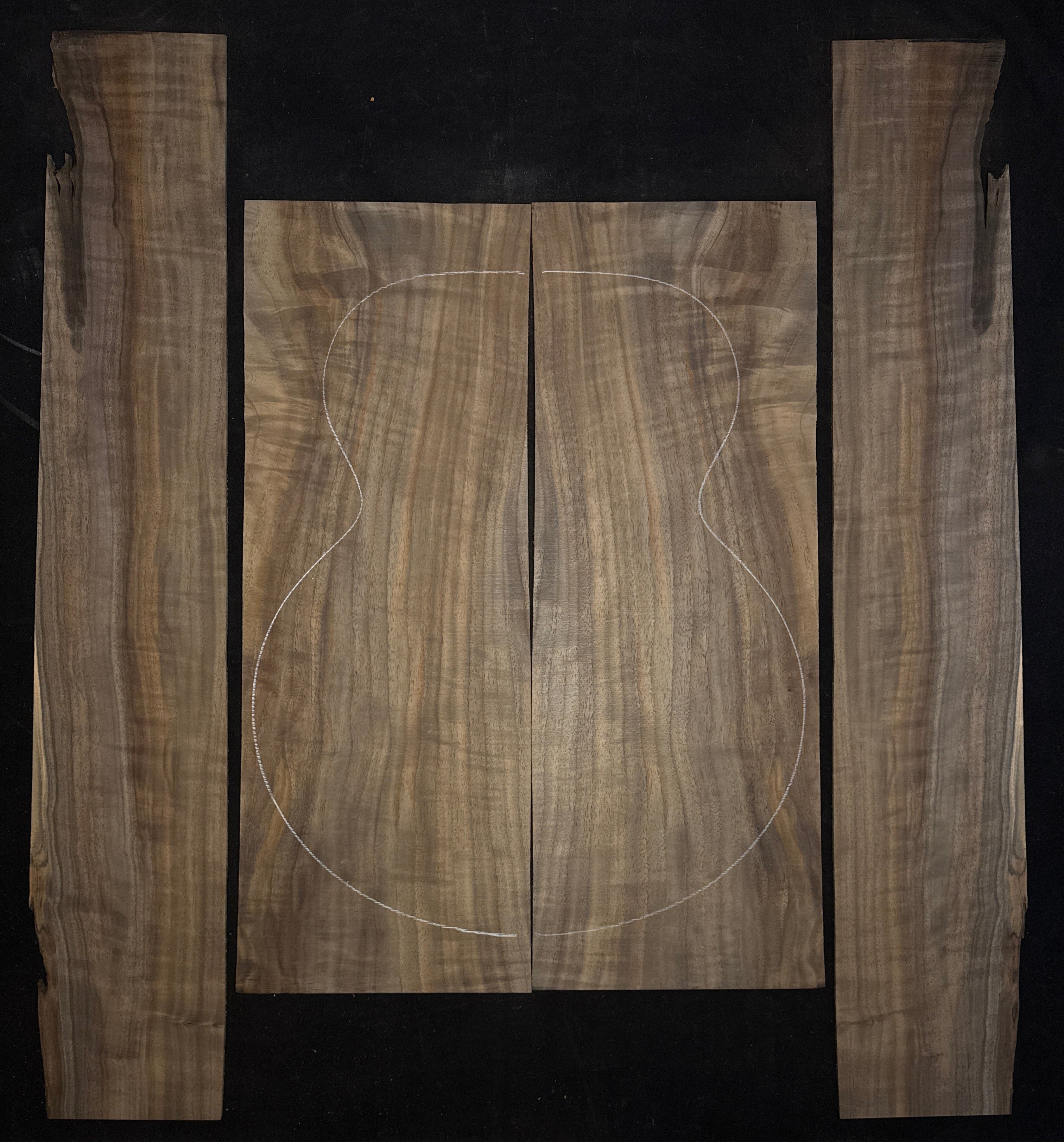 Curly Claro Walnut Acoustic Guitar Back & Sides Set 18