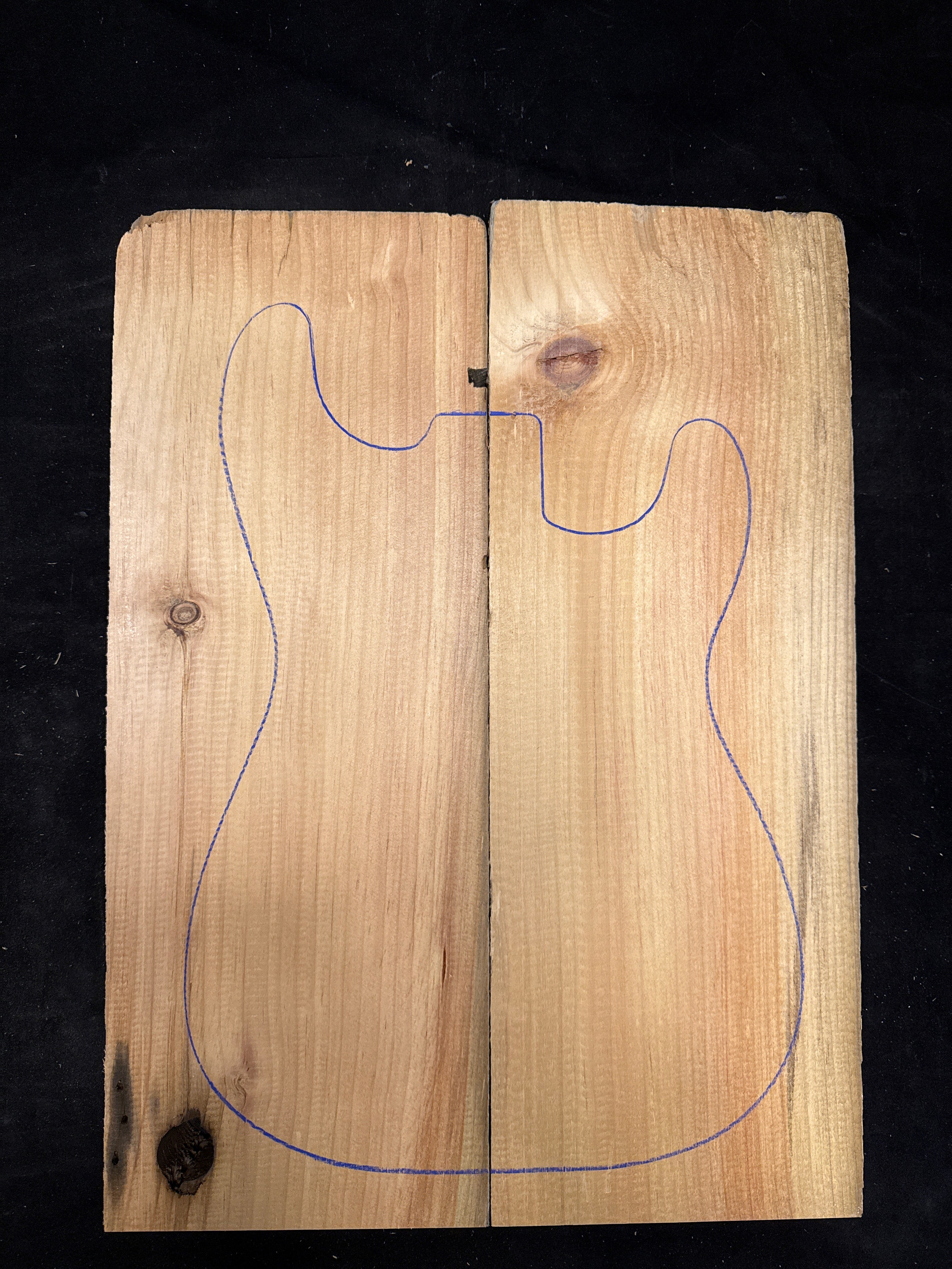 Reclaimed Pine 2-Piece Electric Guitar Body Blank 13