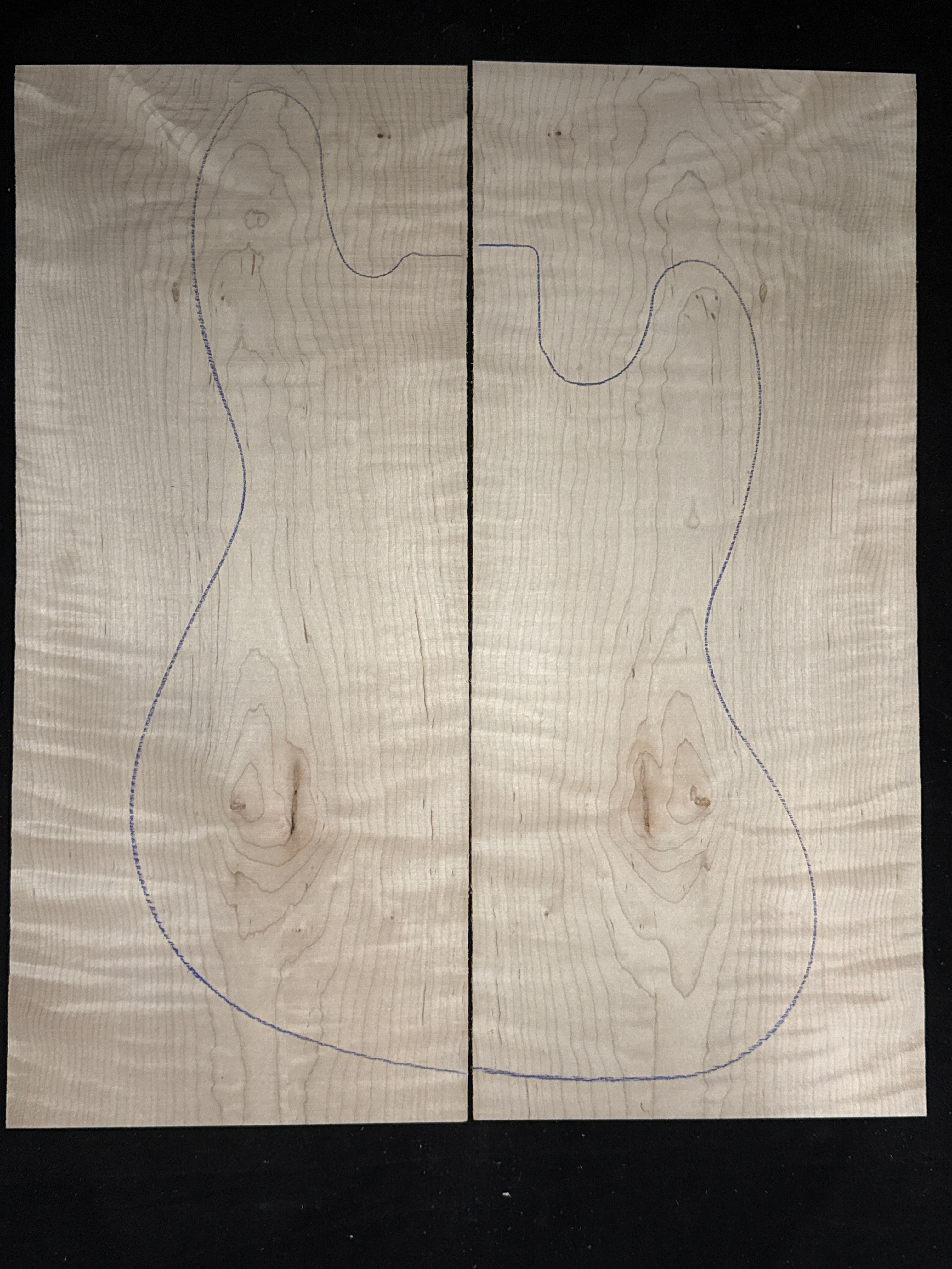 Figured Maple Electric Guitar/Bass Laminate Top 29