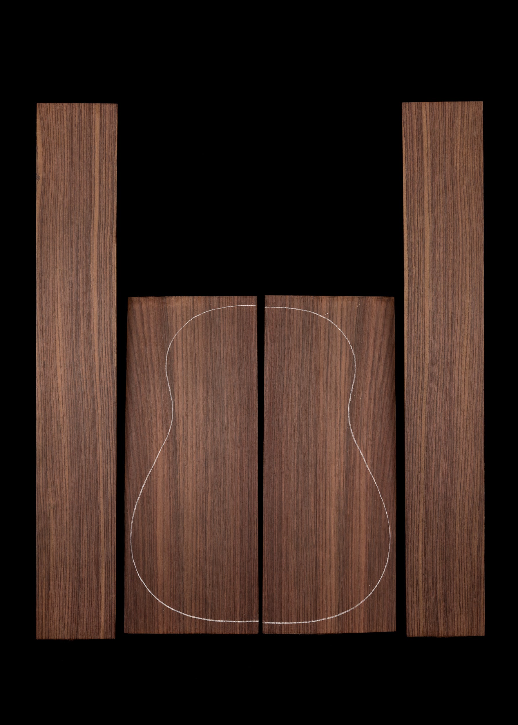 Indian Rosewood Acoustic Guitar Back and Sides Set 117