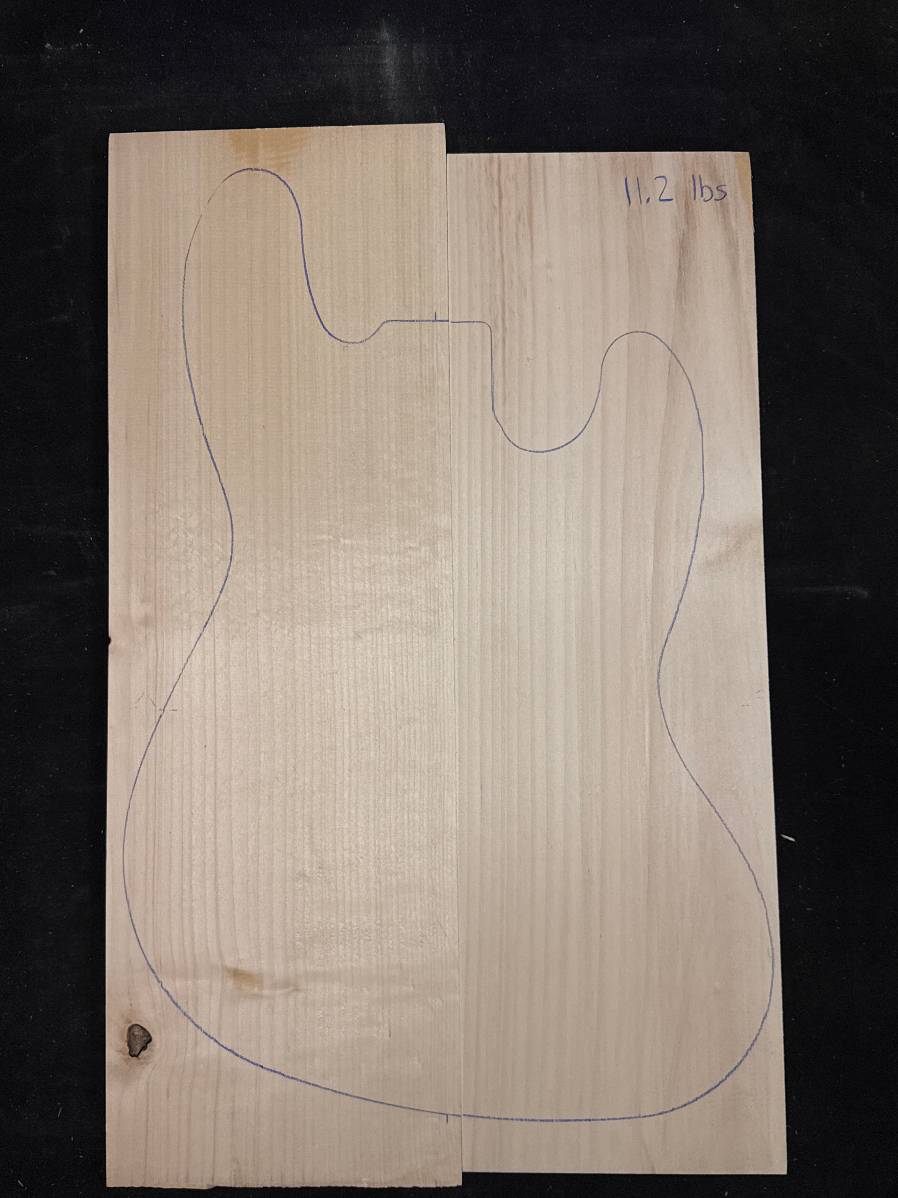 Alder 2-Piece Electric Guitar/Bass Body Blank 24